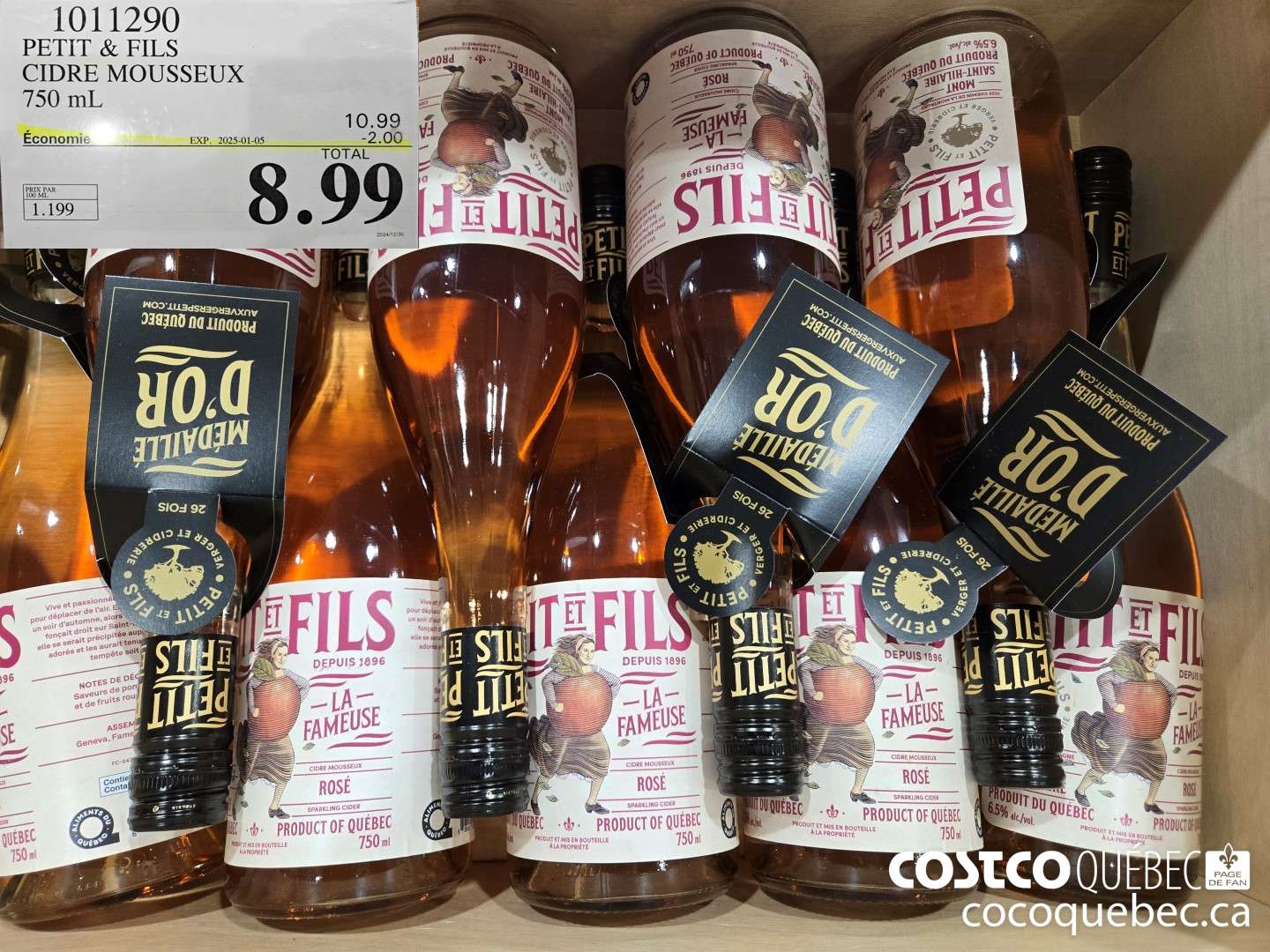 1011290 PETIT & FILS CIDRE MOUSSEUX 750 mL  ($2.00 INSTANT SAVINGS EXPIRES ON 2025-01-05) $8.99