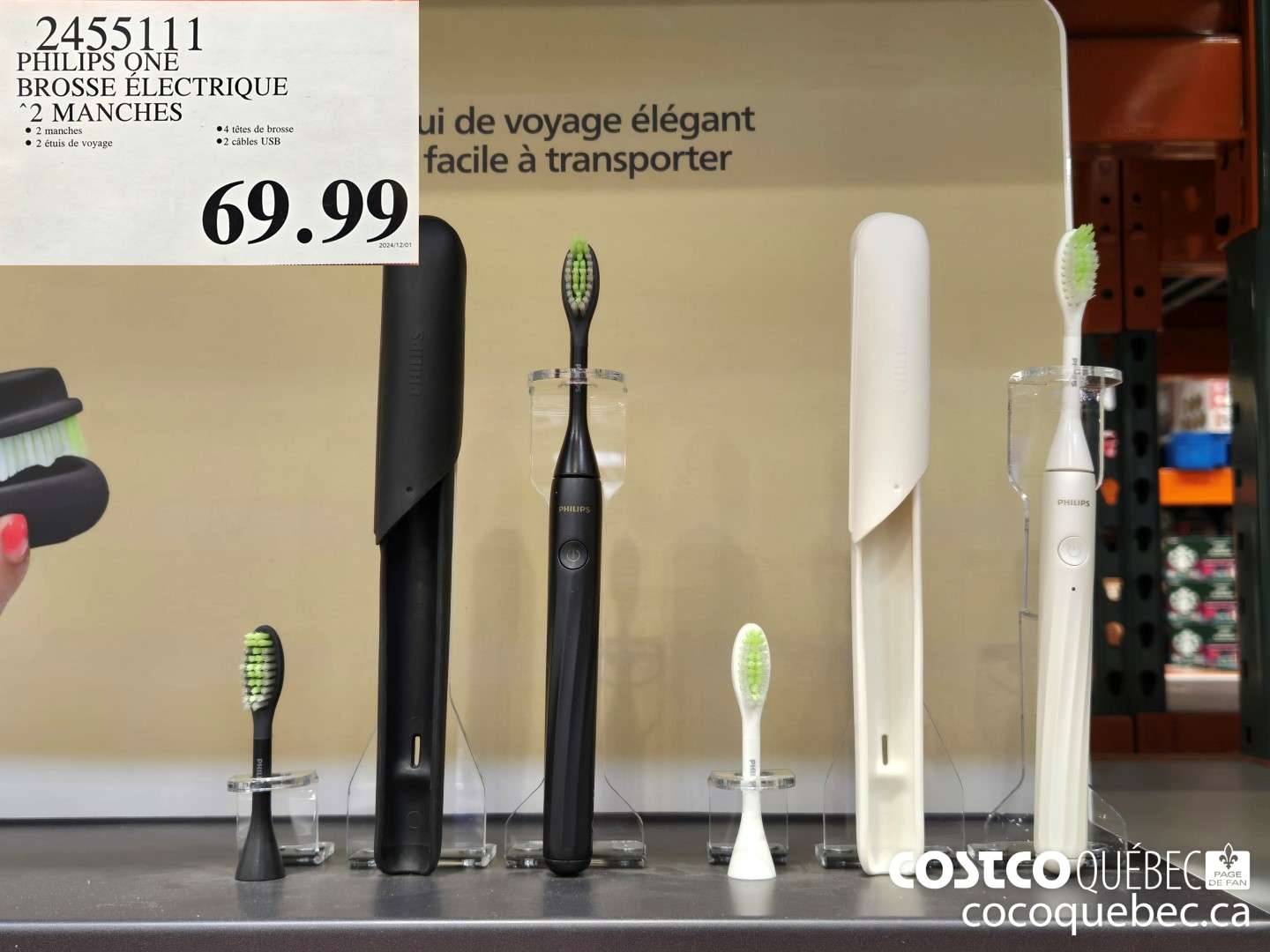 245511 PHILIPS ONE BROSSE ELECTRONIQUE ‘2 MANCHES  $69.99