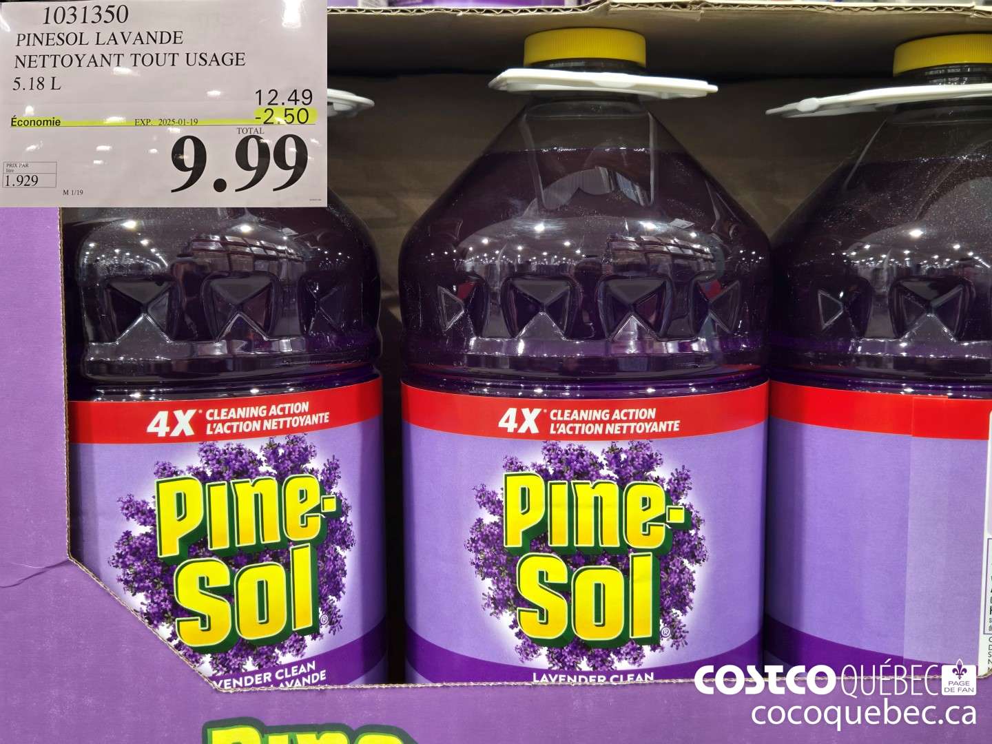 1031350 PINESOL LAVANDE NETTOYANT TOUT USAGE  ($2.50 INSTANT SAVINGS EXPIRES ON 2025-01-19) $9.99