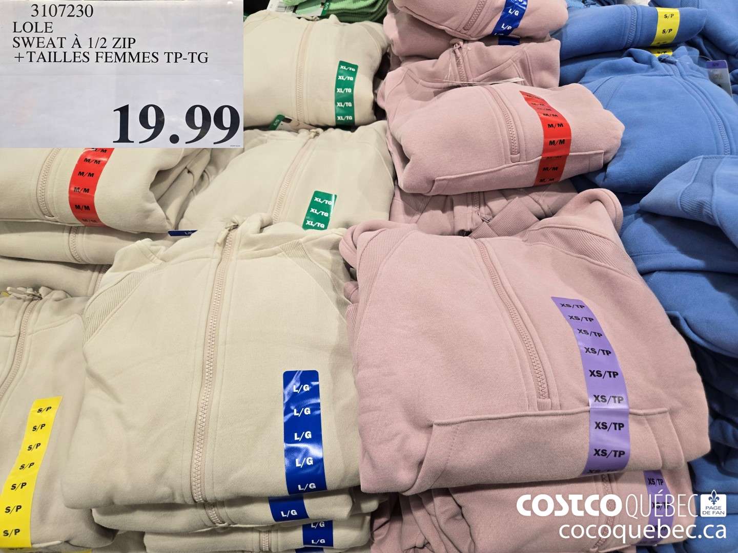 3107230 POLE SWEAT A 1/2 ZIP +TAILLES FEMMES TP-TG  $19.99