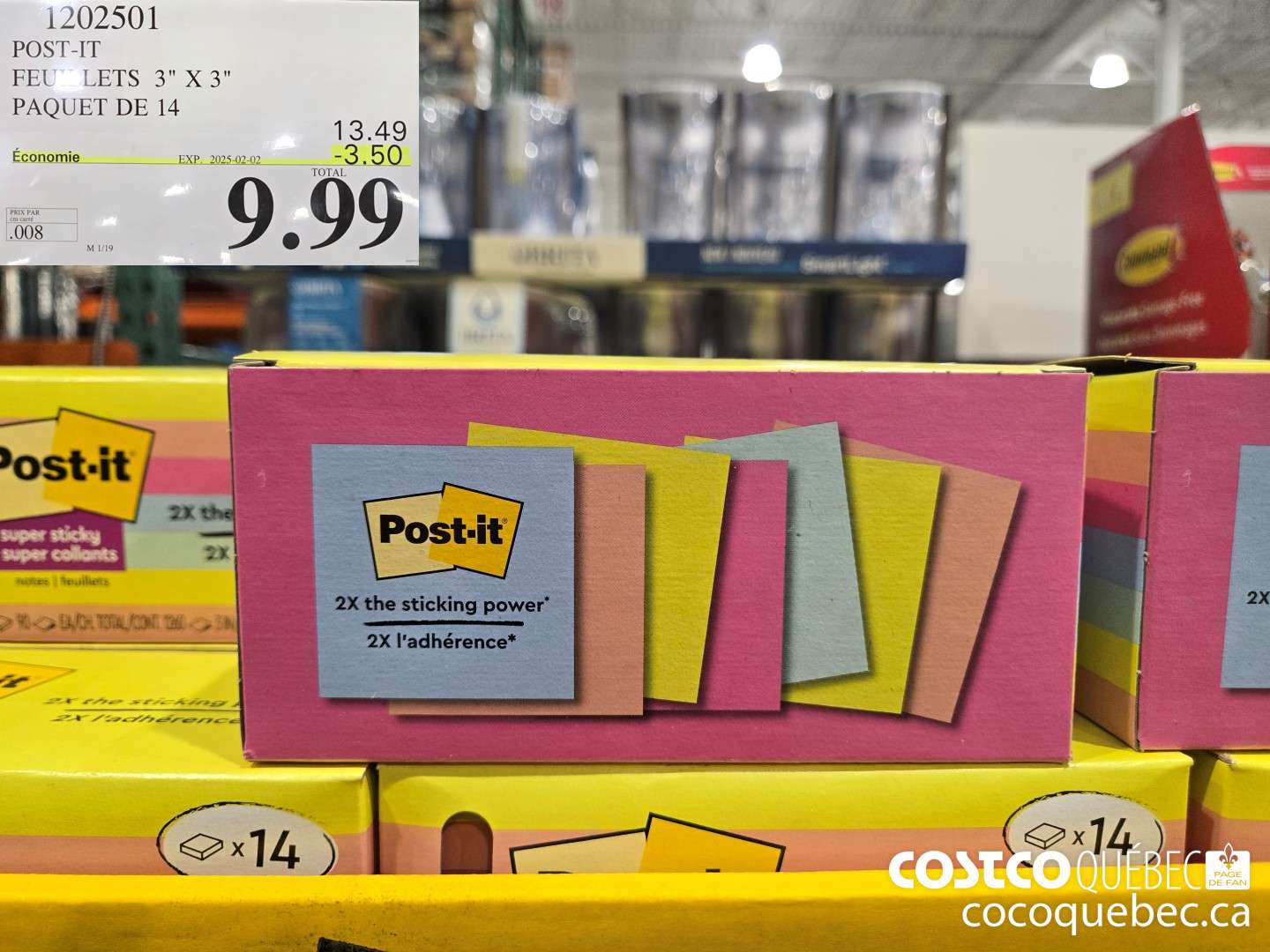 1202501 POST-IT PAQUET DE14 ($3.50 INSTANT SAVINGS EXPIRES ON 2025-02-02) $9.99