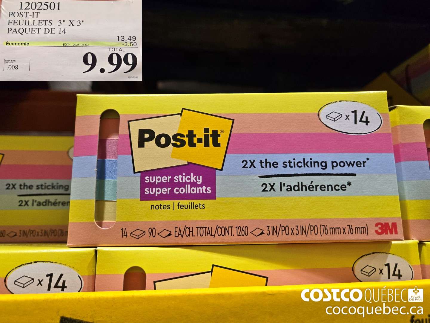 1202501 POST-IT PAQUET DE14 ($3.50 INSTANT SAVINGS EXPIRES ON 2025-02-02) $9.99