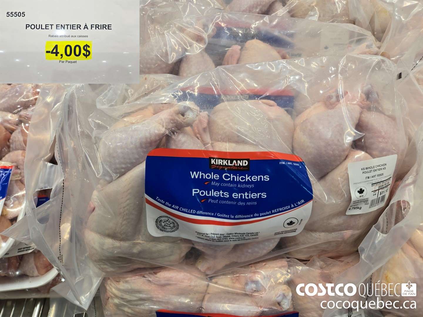 55505 POULET ENTIER A FRIRE  ($4.00 INSTANT SAVINGS)