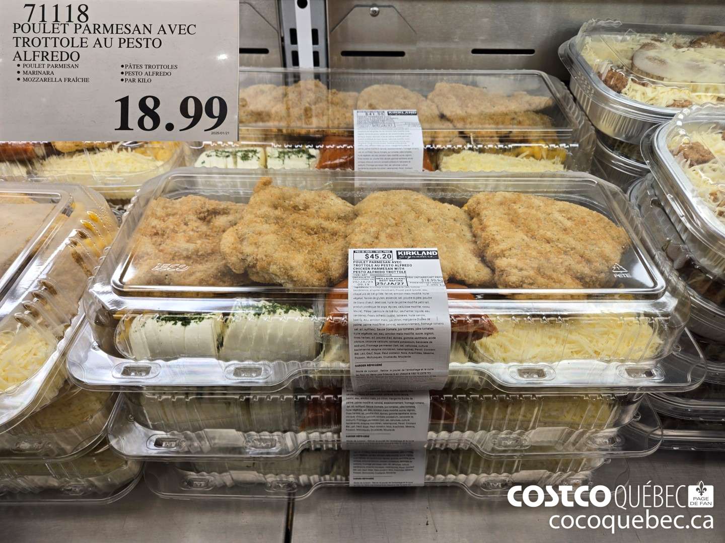 71118 POULET PARMESAN AVEC TROTTOLE AU PESTO ALFREDO  $18.99