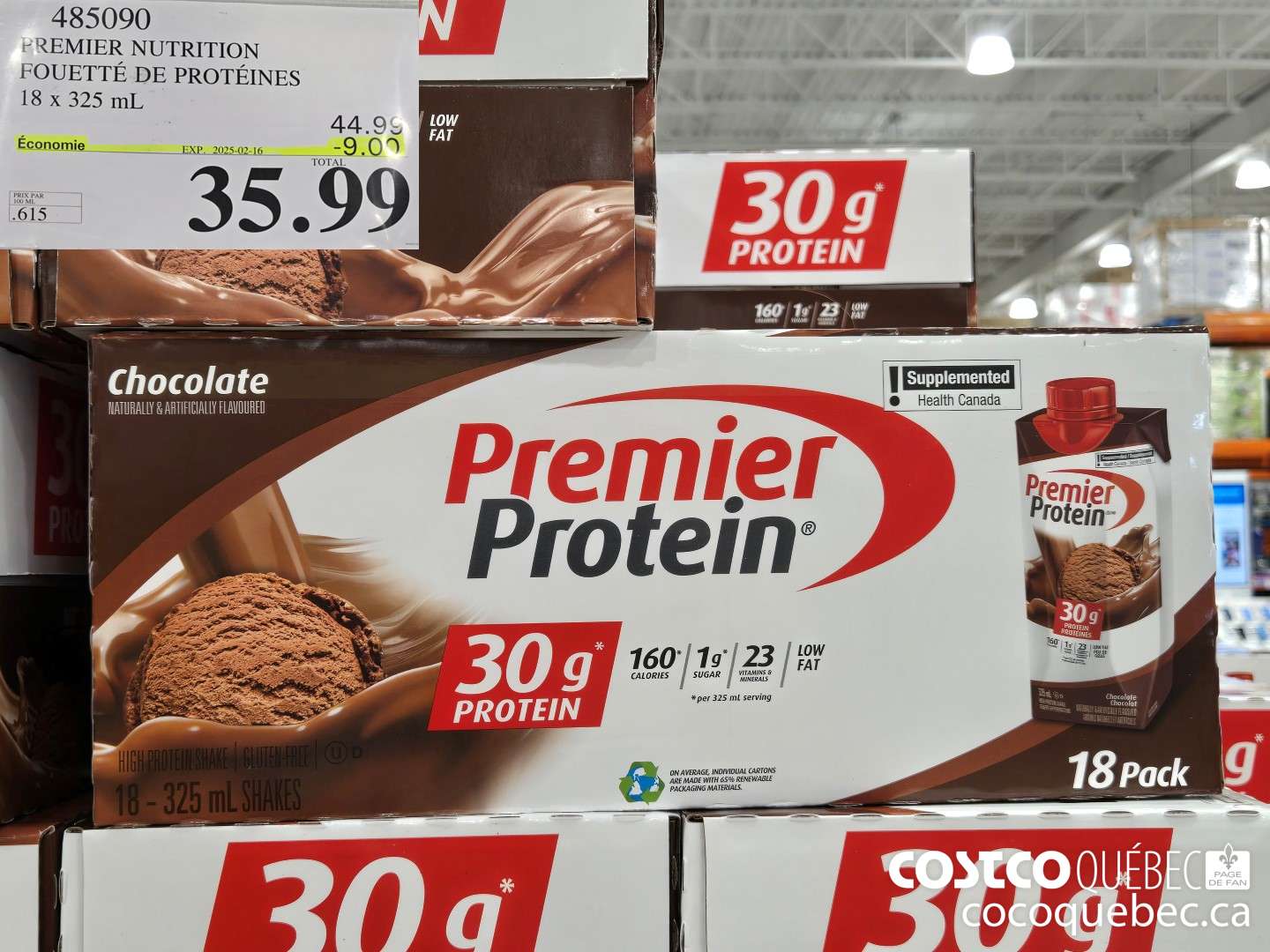 485090 PREMIER NUTRITION FOUEITE DR PROTEINES 18 X 325 mL  ($9.00 INSTANT SAVINGS EXPIRES ON 2025-02-02) $35.99