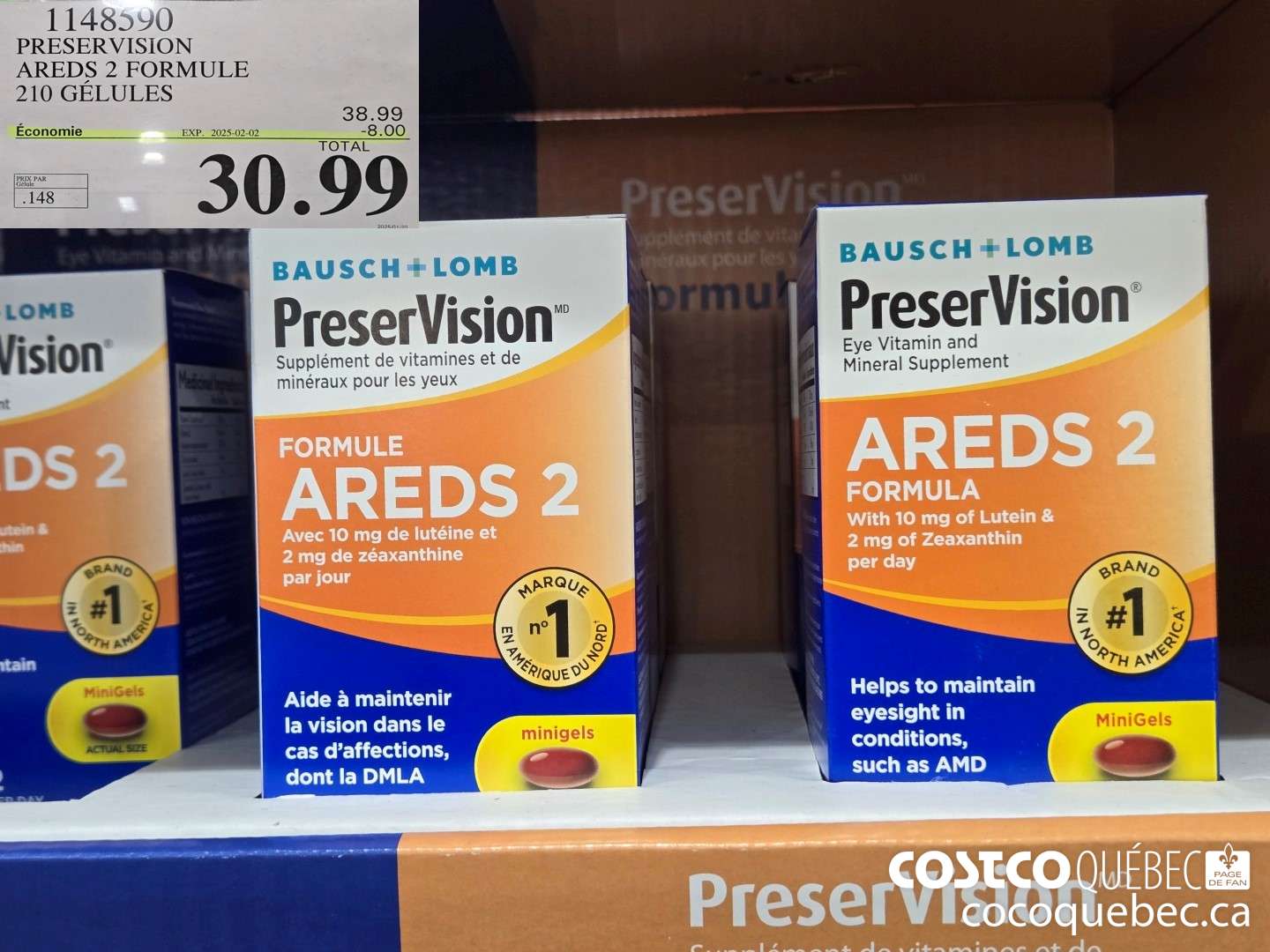 1148590 PRESERVISION AREDS 2 FORMULE 210 GELULES  ($8.00 INSTANT SAVINGS EXPIRES ON 2025-02-02) $30.99
