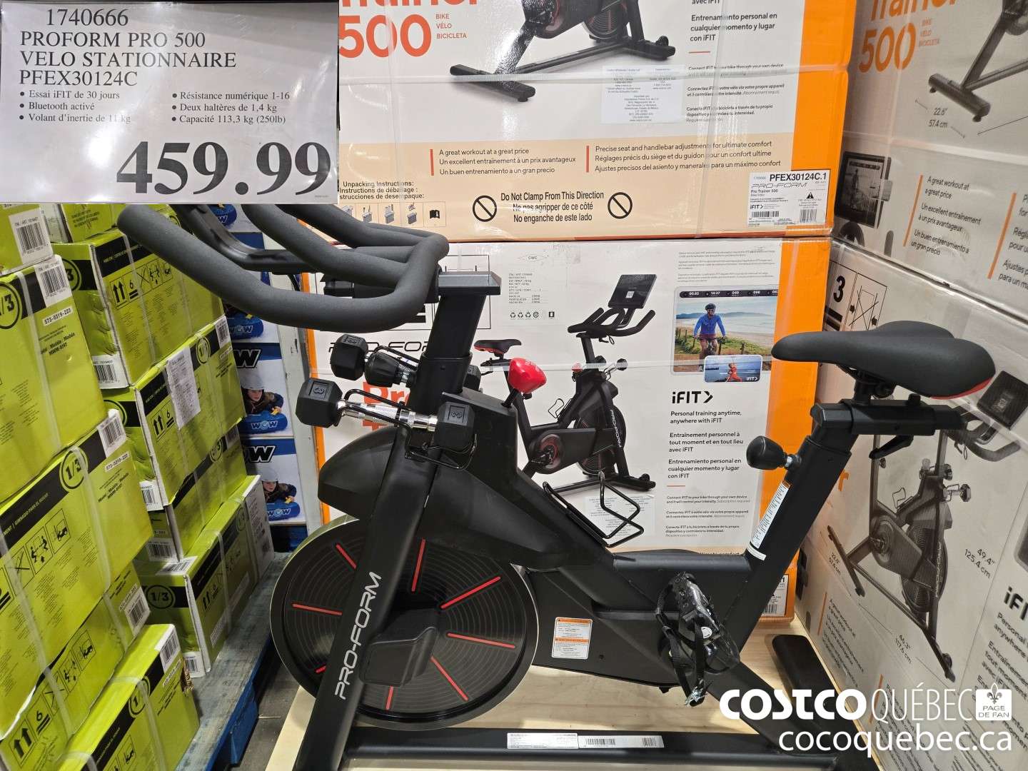 1740666 PROFORM PRO 500 VELO STATIONNAIRE PFEX30124C  $459.99