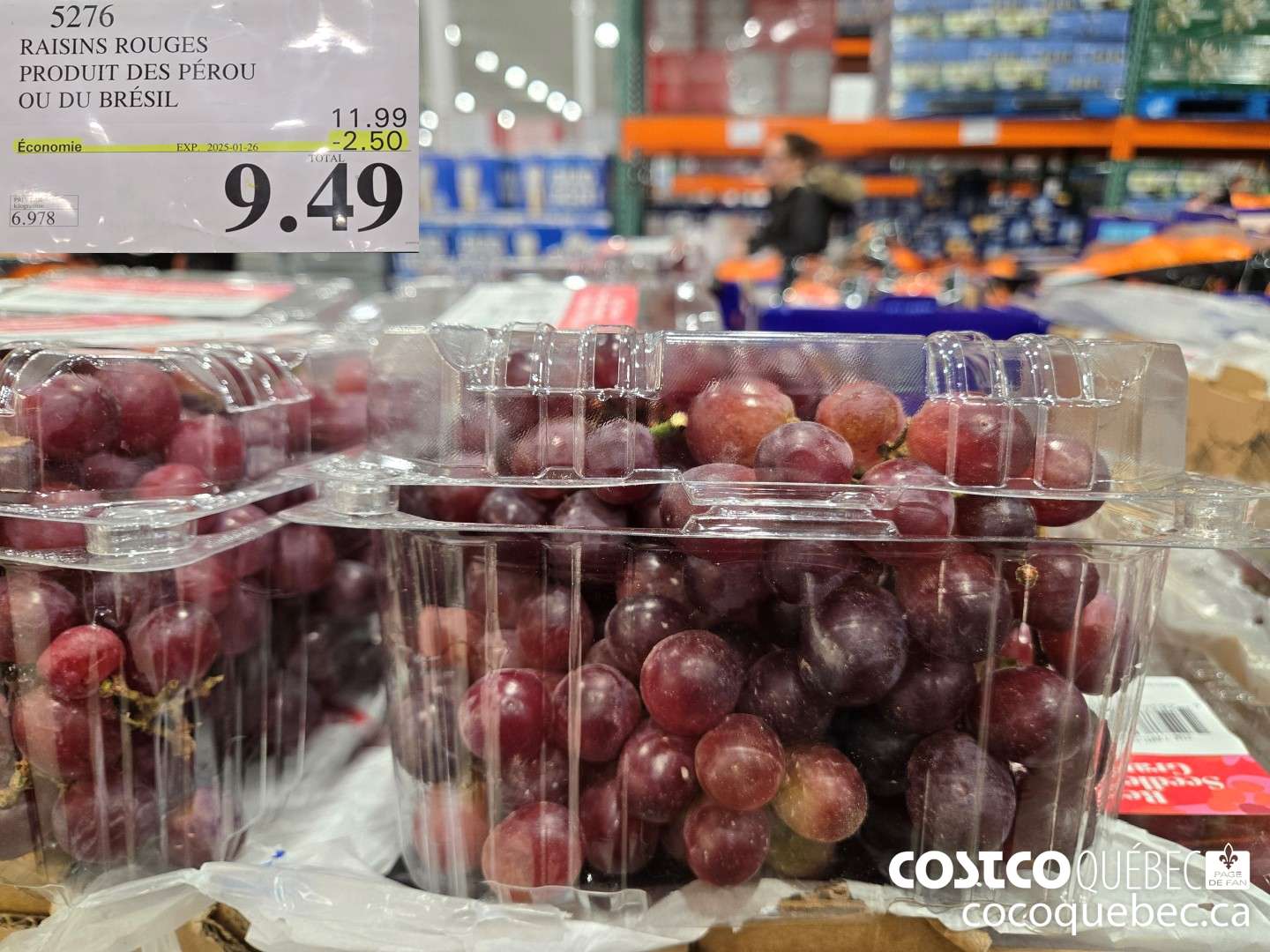 5276 RAISINS ROUGES PRODUIT DES ETATS-UNIS  ($2.50 INSTANT SAVINGS EXPIRES ON 2025-01-26) $9.49