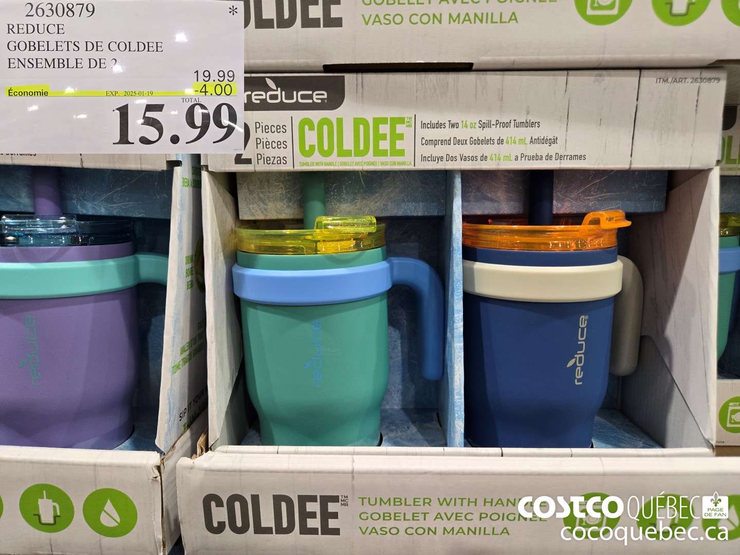 2630879 REDUCE GOBELETS DE COLDEE ENSEMBIE DE 2  ($4.00 INSTANT SAVINGS EXPIRES ON 2025-01-19) $15.99