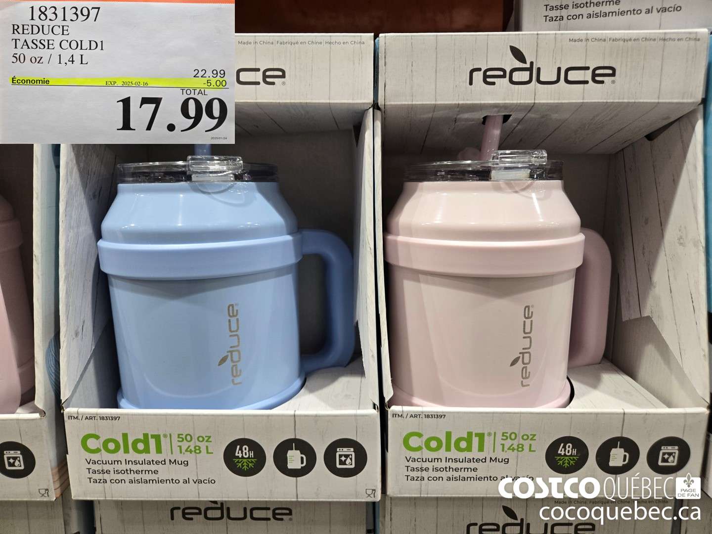 1831397 REDUCE TASSE COLD1 50 OZ  ($5.00 INSTANT SAVINGS EXPIRES ON 2025-02-16) $17.99
