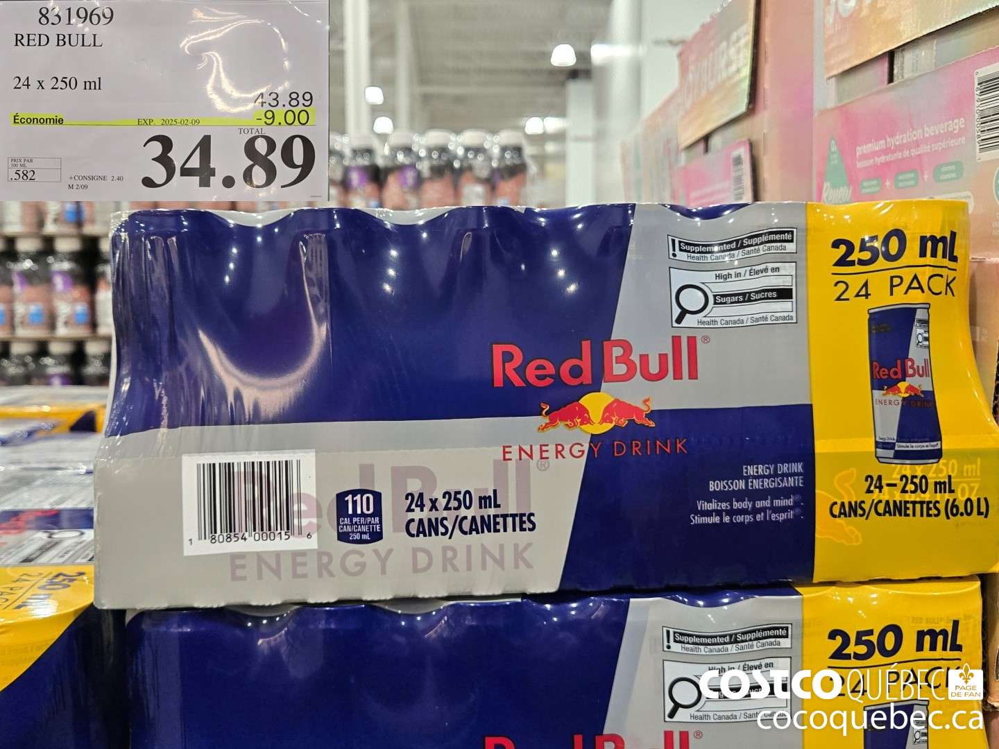 831969 RED BULL 24 x 250 ml  ($9.00 INSTANT SAVINGS EXPIRES ON 2025-02-09) $34.89