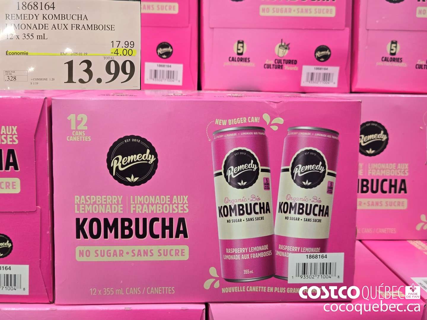 1868164 REMEDY KOMBUCHA JONADE AUX FRAMBOISE  ($4.00 INSTANT SAVINGS EXPIRES ON 2025-01-19) $13.99