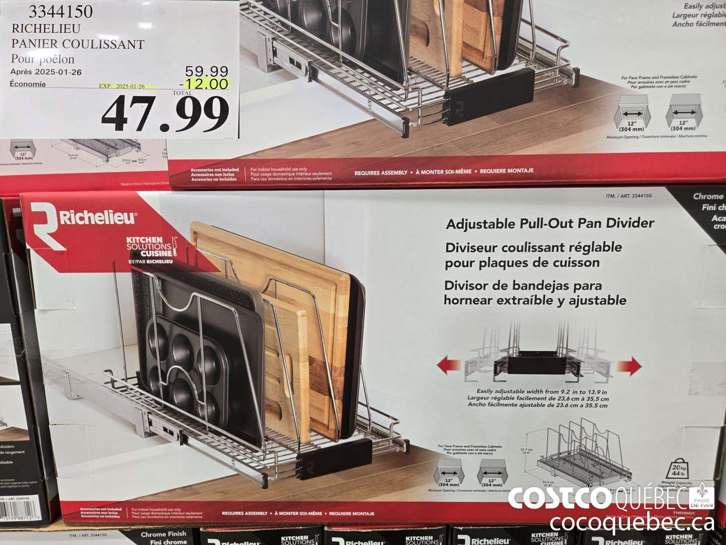 3344150 RICHELIEU PANIER COULISSANT Pour poélon  ($12.00 INSTANT SAVINGS EXPIRES ON 2025-01-26) $47.99