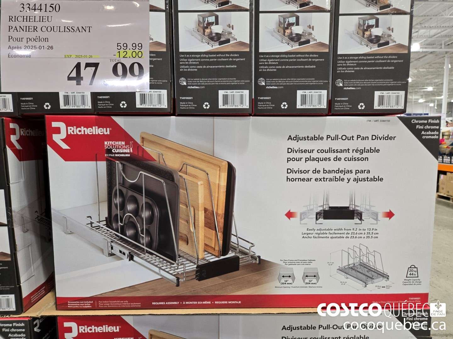 3344150 RICHELIEU PANIER COULISSANT Pour poélon  ($12.00 INSTANT SAVINGS EXPIRES ON 2025-01-26) $47.99