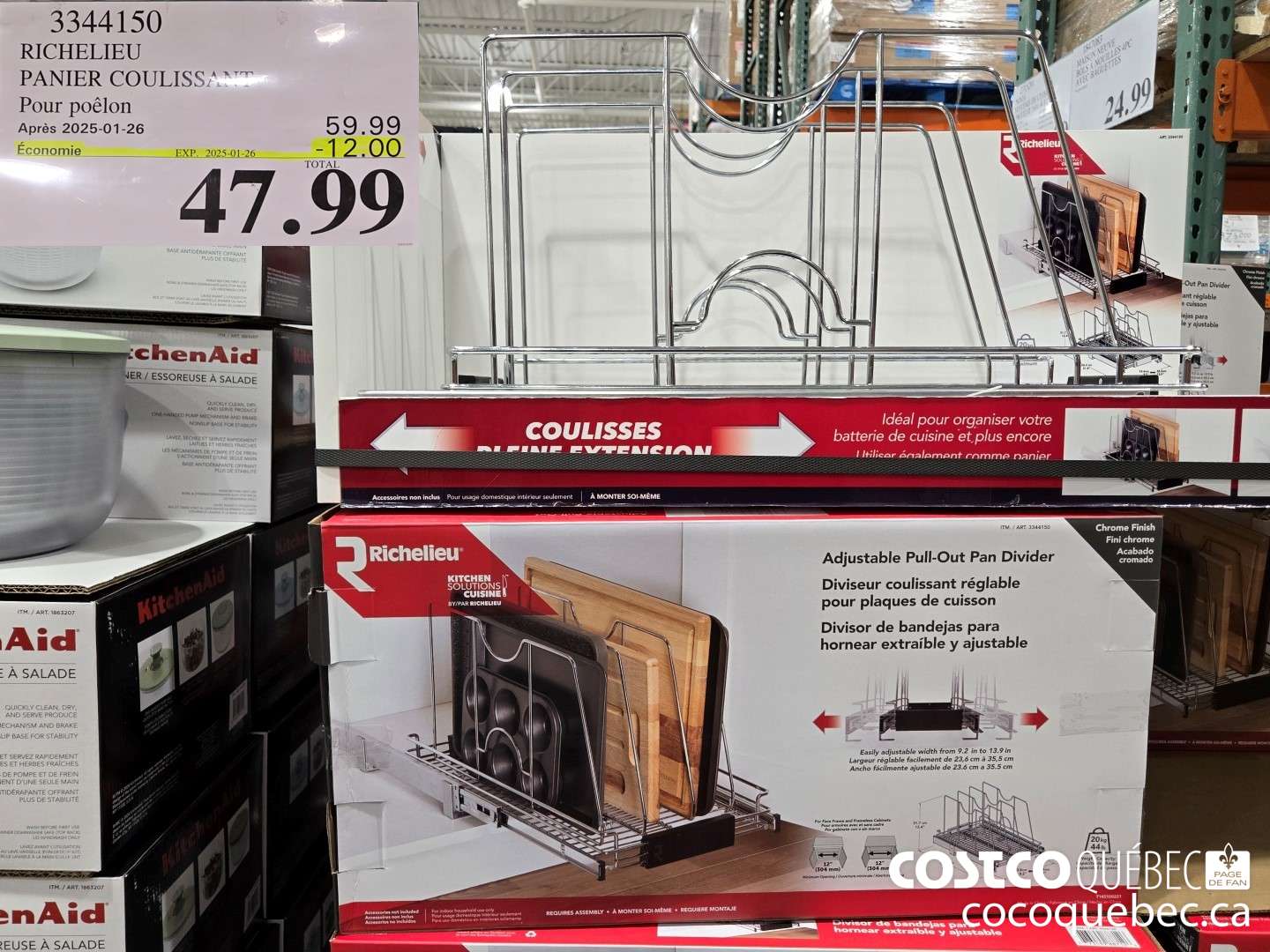 3344150 RICHELIEU PANIER COULISSANT Pour poélon  ($12.00 INSTANT SAVINGS EXPIRES ON 2025-01-26) $47.99