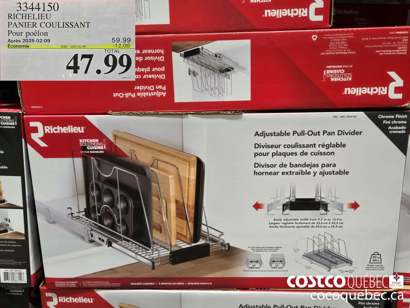 3344150 RICHELIEU PANIER COULISSANT Pour poélon  ($12.00 INSTANT SAVINGS EXPIRES ON 2025-02-09) $47.99