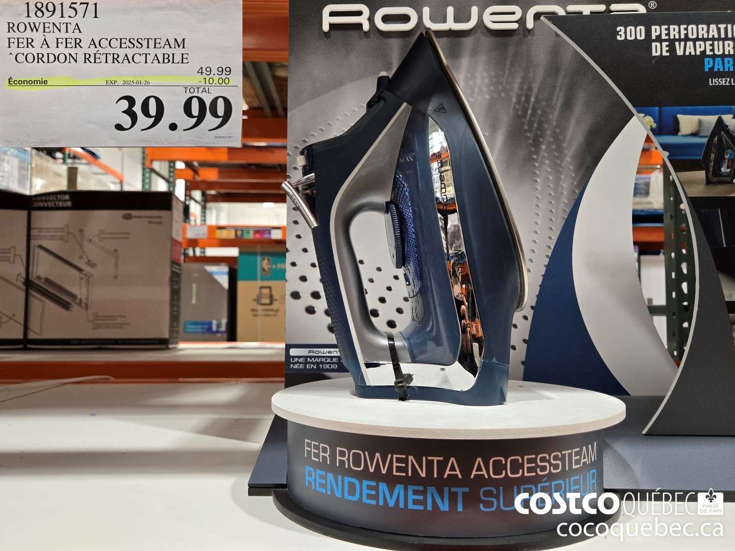 1891571 ROWENTA FER A FER ACCESSTEAM ‘CORDON RETRACTABLE  ($10.00 INSTANT SAVINGS EXPIRES ON 2025-01-26) $39.99
