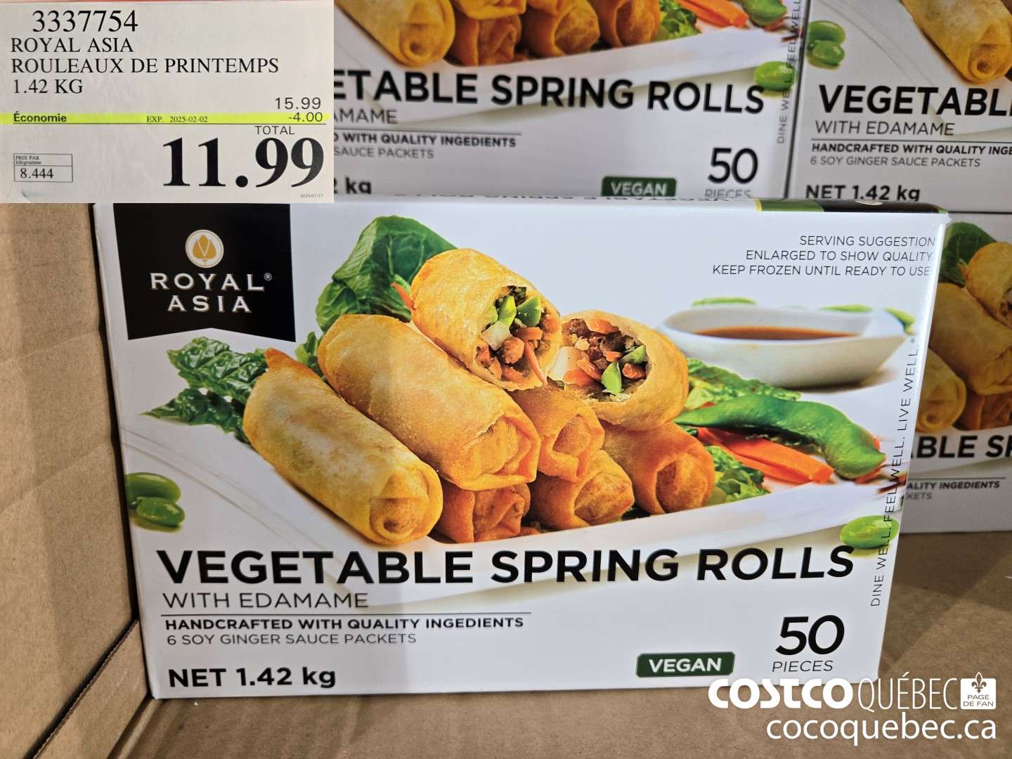 3337754 ROYAL ASIA ROULEAUX AUX LEGUMES 1.36 kg  ($3.00 INSTANT SAVINGS EXPIRES ON 2025-02-02) $11.99