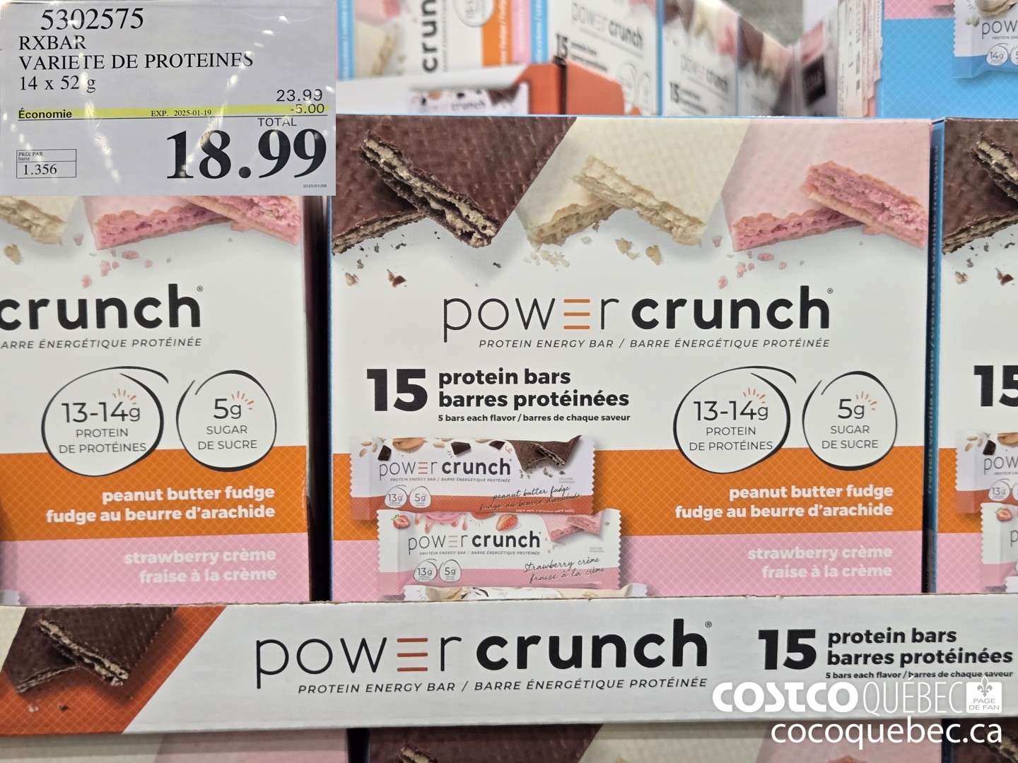 5302575 RXBAR VARIETE DE PROTEINFS 2025-01-19  ($5.00 INSTANT SAVINGS EXPIRES ON 2025-01-19) $18.99