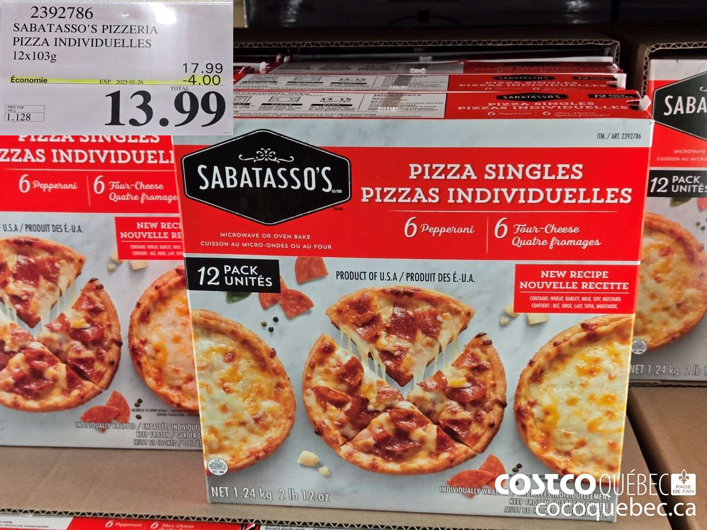 2392786 SABATASSO'S PIZZERIA PIZZA INDIVIDUELLES  ($4.00 INSTANT SAVINGS EXPIRES ON 2025-01-26) $13.99