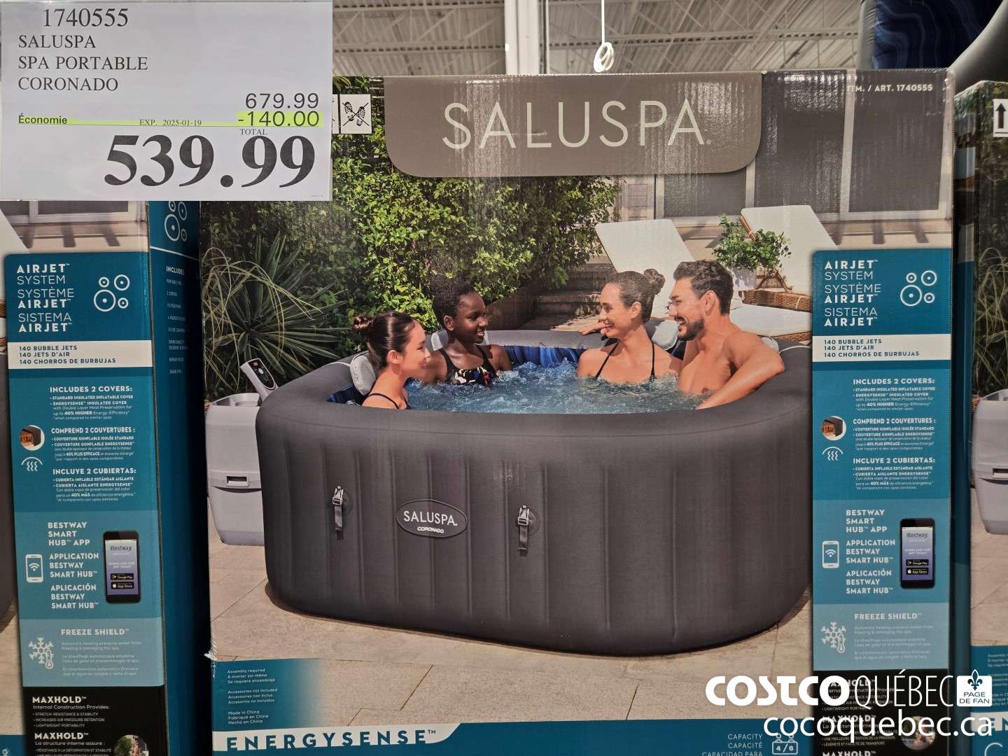 1740555 SALUSPA SPA PORTABLE CORONADO  ($140.00 INSTANT SAVINGS EXPIRES ON 2025-01-19) $539.99