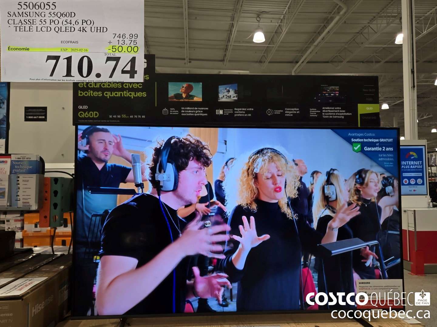 5506055 SAMSUNG 55Q60D CLASSE 55 PO (54,6 PO) |“ TELE LCD LED 4K UHD  ($50.00 INSTANT SAVINGS EXPIRES ON 2025-02-16) $710.74