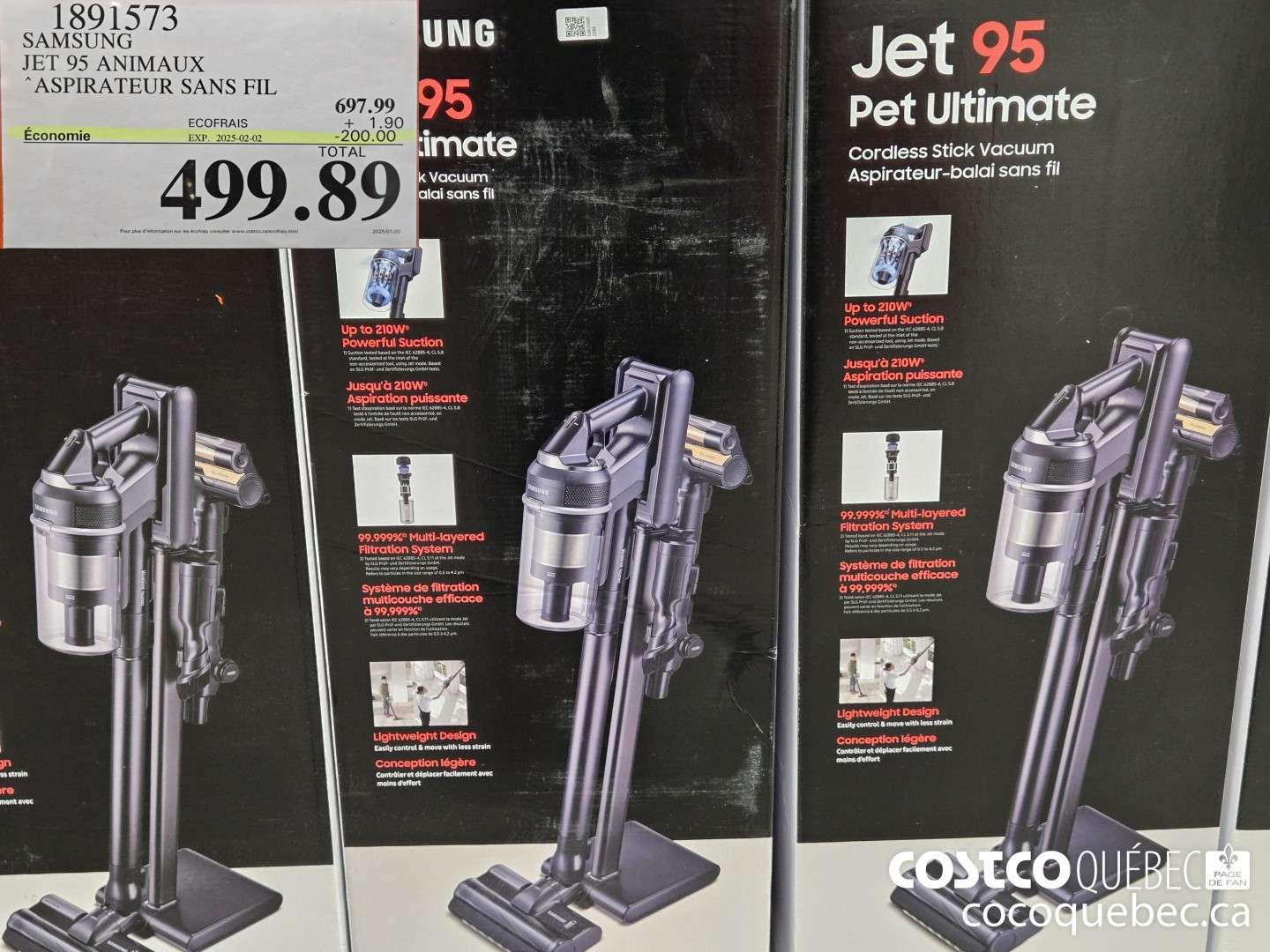 1891573 SAMSUNG JET 95 ANIMAUX ASPIRATEUR-BATON  ($200.00 INSTANT SAVINGS EXPIRES ON 2025-02-02) $499.89