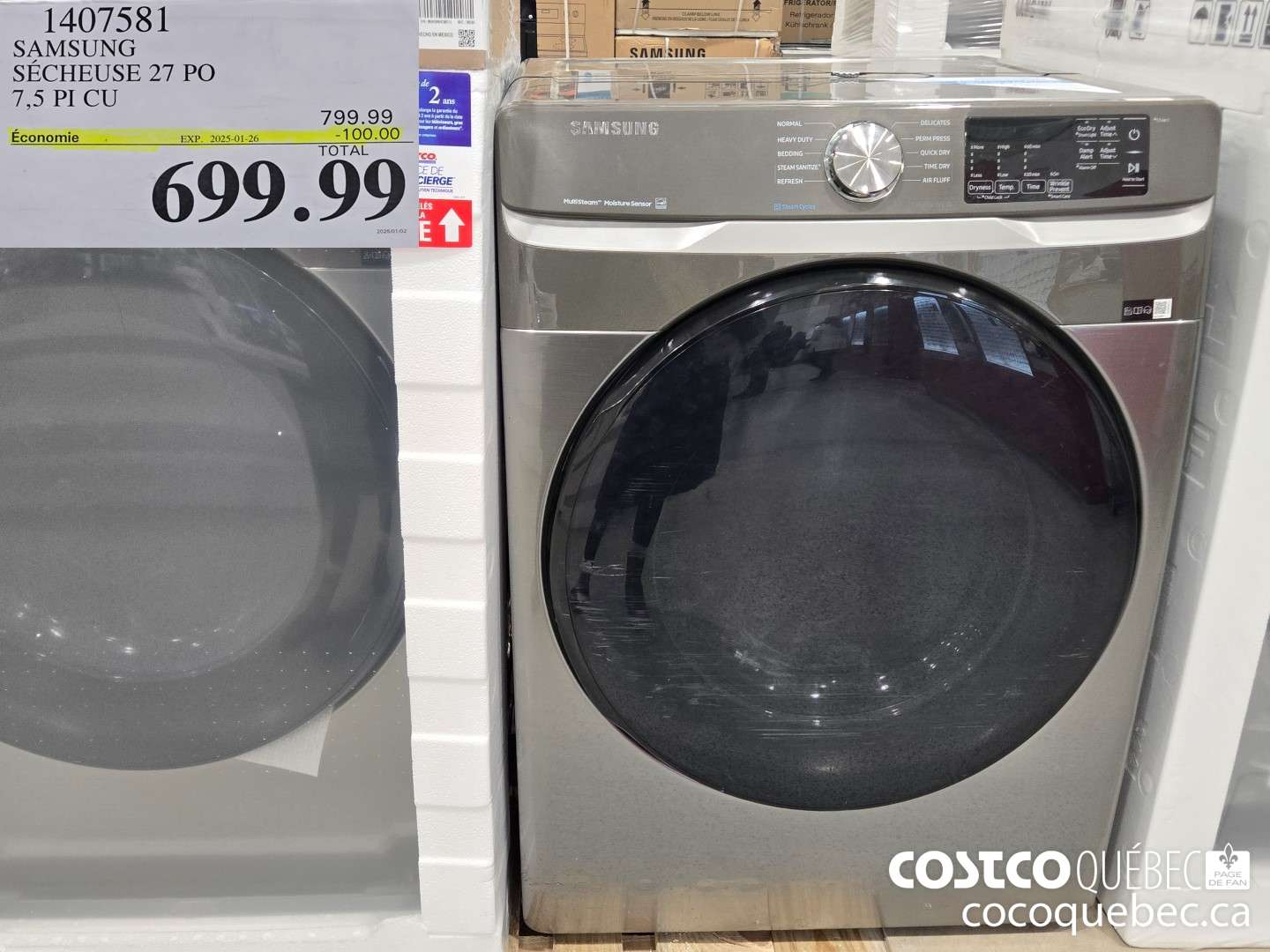 1407581 SAMSUNG SECHEUSE 27 po 7.5 PI CU  ($100.00 INSTANT SAVINGS EXPIRES ON 2025-01-26) $699.99