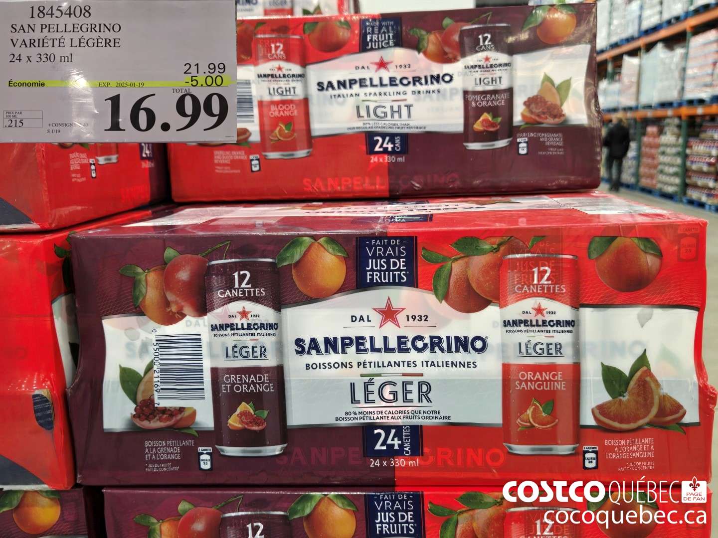 1845408 SAN PELLEGRINO VARIETE LEGERE 24 x 330 ml  ($5.00 INSTANT SAVINGS EXPIRES ON 2025-01-19) $16.99