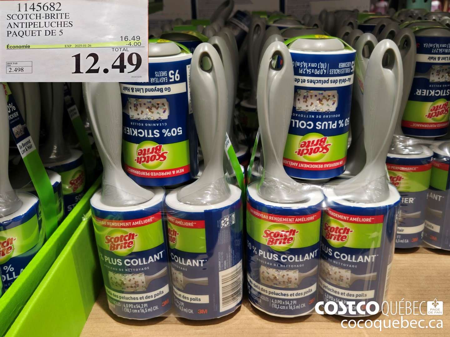 1145682 SCOTCH-BRITE ANTIPELUCHES PAQUET DE 5 PRIX PAR film PRIX DE VENTE  ($4.00 INSTANT SAVINGS EXPIRES ON 2025-01-26) $11.99