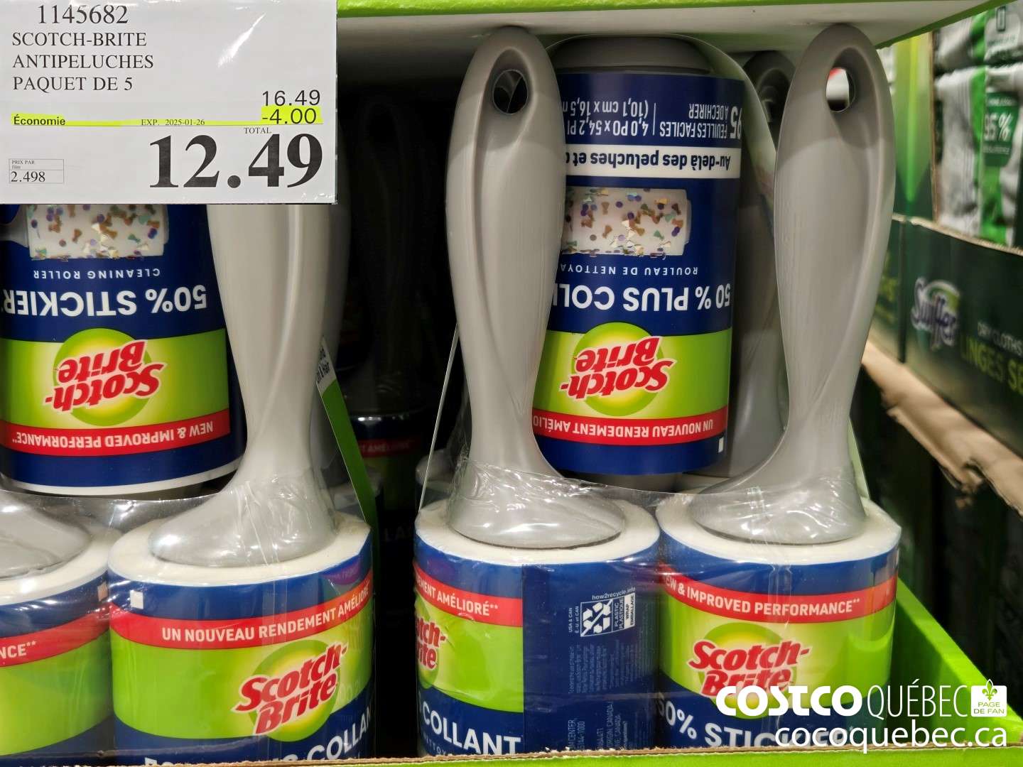 1145682 SCOTCH-BRITE ANTIPELUCHES PAQUET DE 5 ($4.00 INSTANT SAVINGS EXPIRES ON 2025-01-26) $12.49