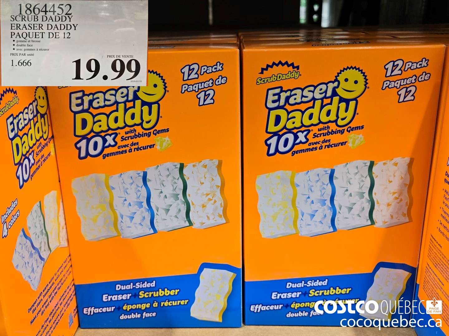 1864452 SCRUB DADDY ERASER DADDY PAQUET DE 12  $19.99