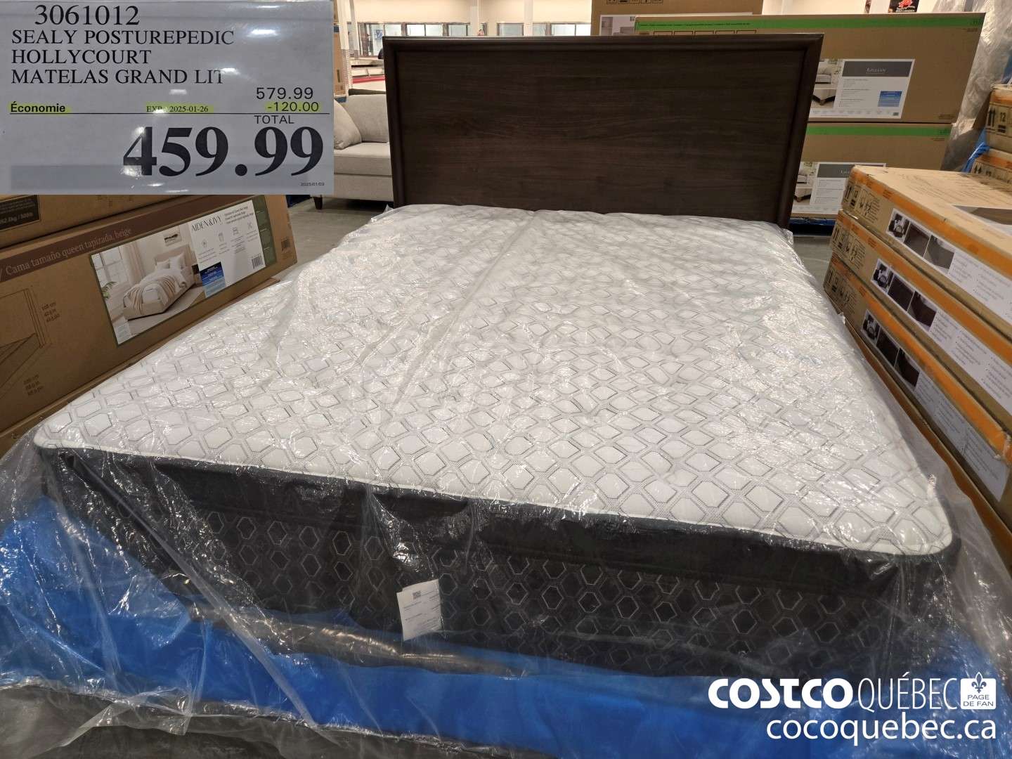 3061012 SEALY POSTUREPEDIC HOLLYCOURT MATELAS GRAND LIT  ($120.00 INSTANT SAVINGS EXPIRES ON 2025-01-26) $459.99