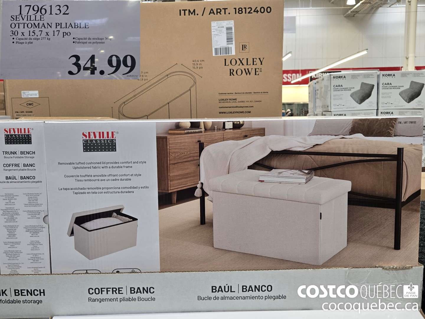 1796132 SEVILLE OTTOMAN PLIABLE 30 x 15,7 x 17  $34.99