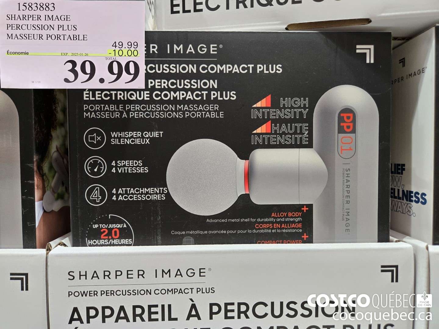 1383883 SHARPER IMAGE PERCUSSION PLUS MASSEUR PORTABLE  ($10.00 INSTANT SAVINGS EXPIRES ON 2025-01-26) $39.99