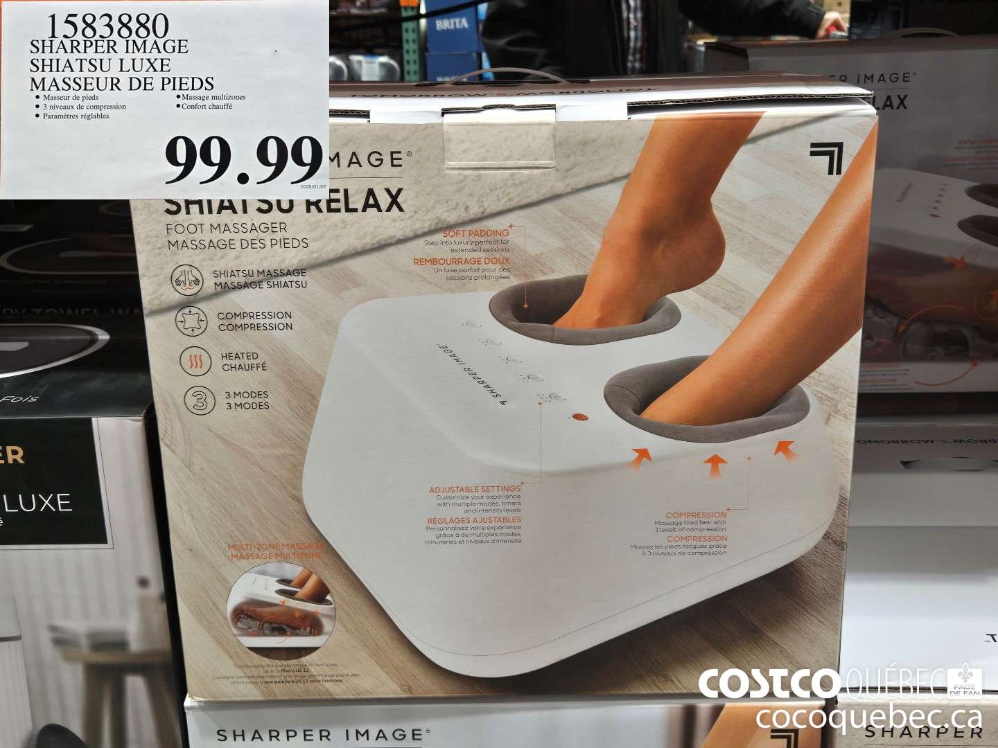 1583880 SHARPER IMAGE SHIATSU LUXE MASSEUR DE PIEDS  $99.99
