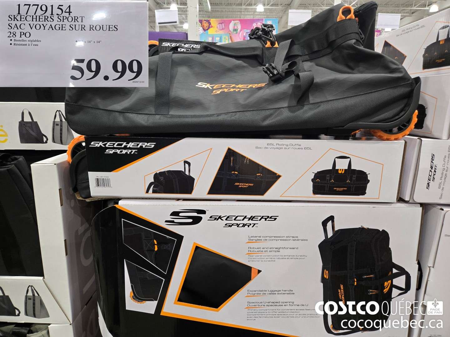 1779154 SKECHERS SPORT SAC VOYAGE SUR ROUES 28 PO  $59.99