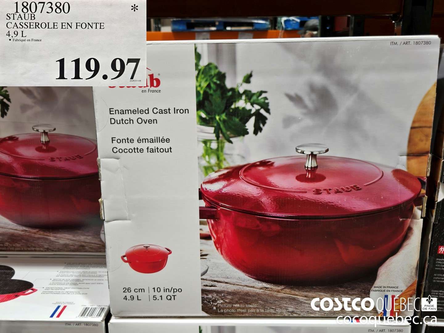 1807380 STAUB CASSEROLE EN FONTE 4.9L  $119.97