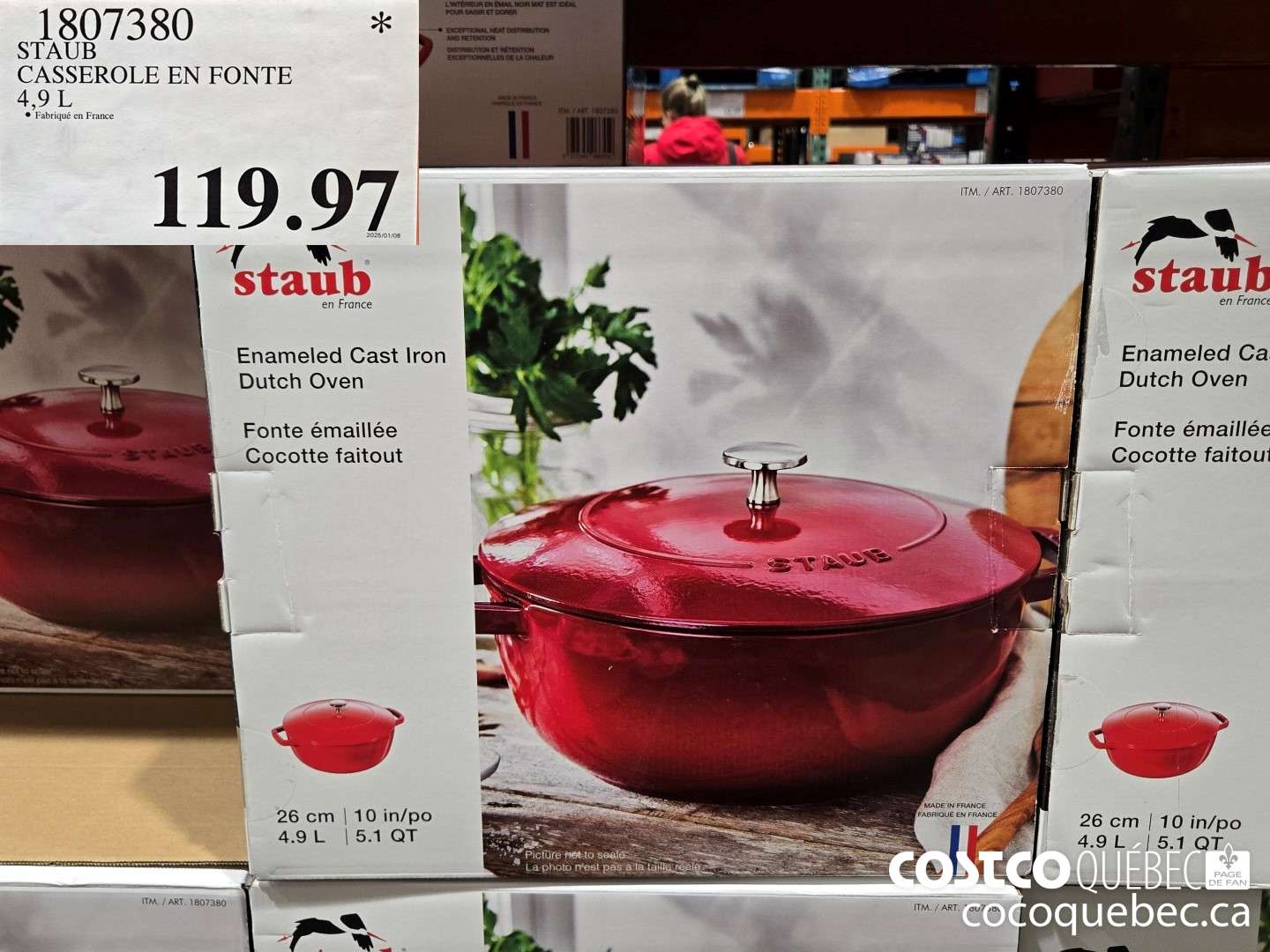 1807380 STAUB CASSEROLE EN FON CE 4.9L  $119.97