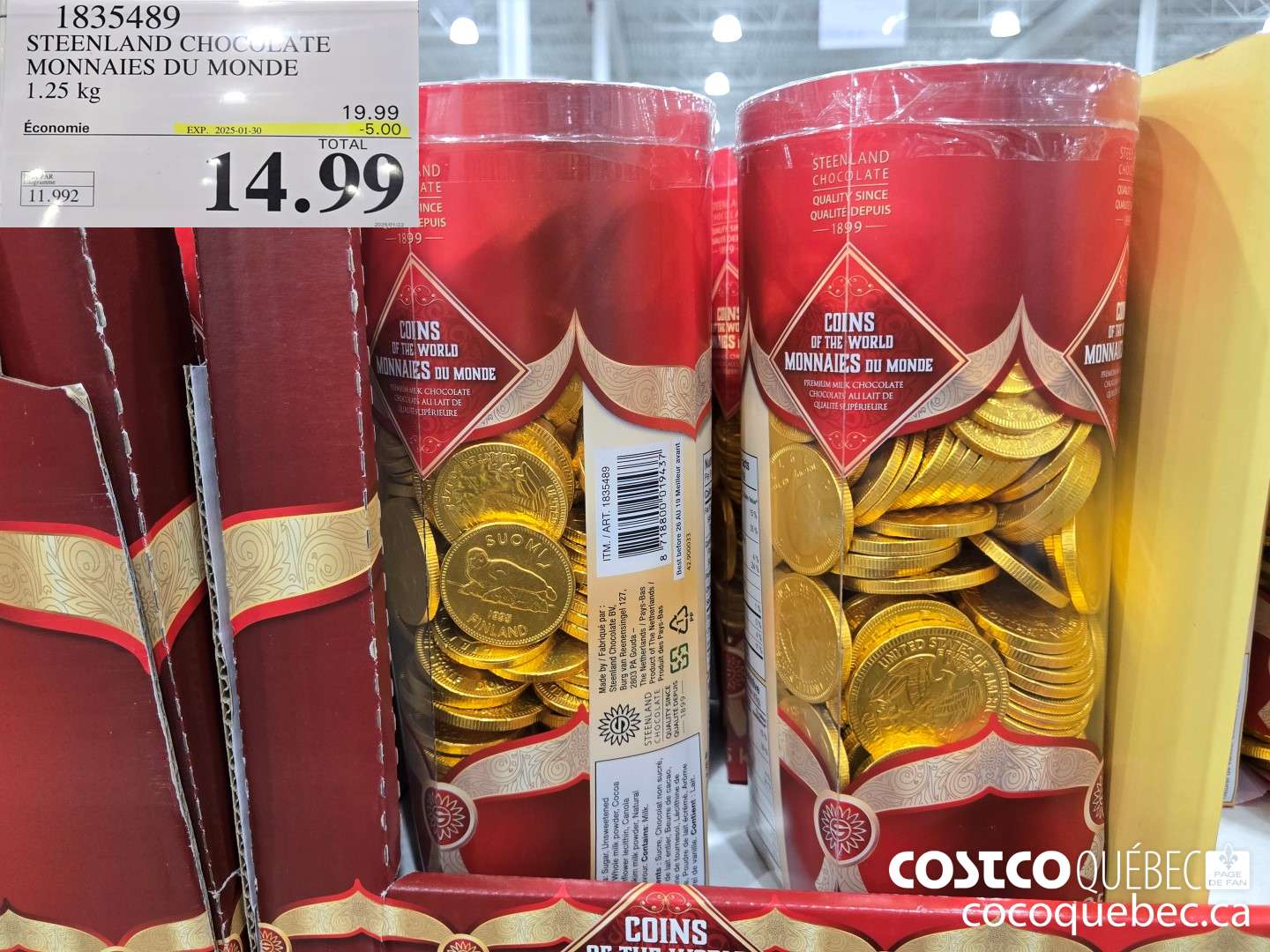 1835489 STEENLAND CHOCOLATE MONNAIES DU MONDE  ($5.00 INSTANT SAVINGS EXPIRES ON 2025-01-30) $14.99
