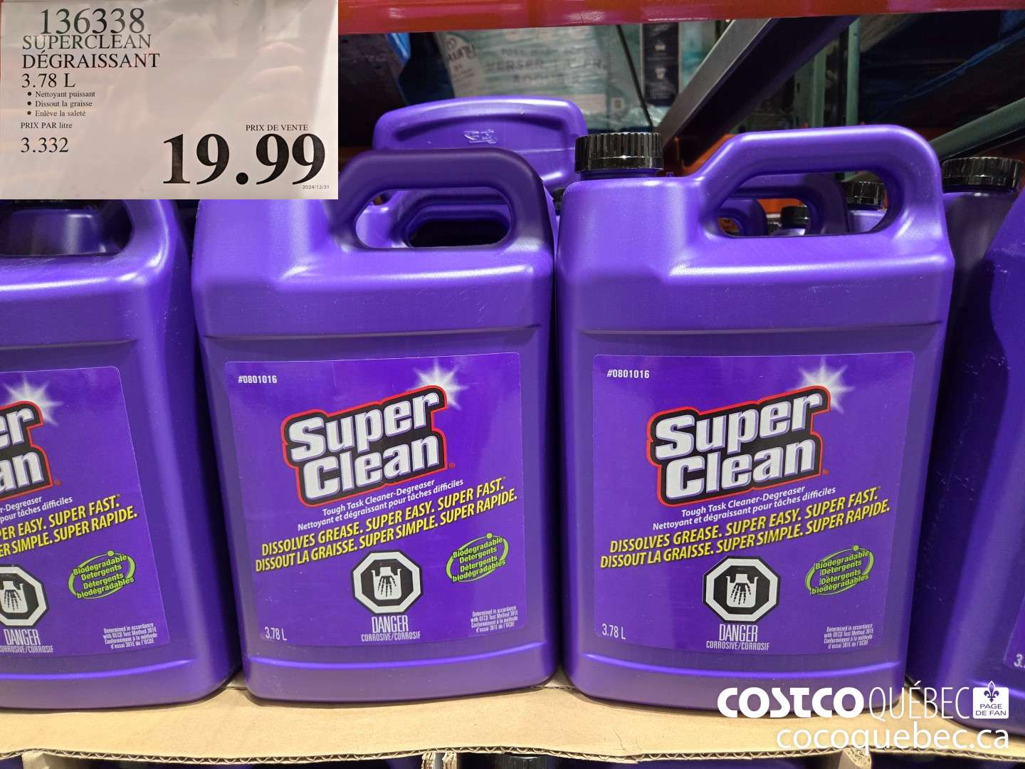 136338 SUPERCLEAN DEGRAISSANT  $19.99