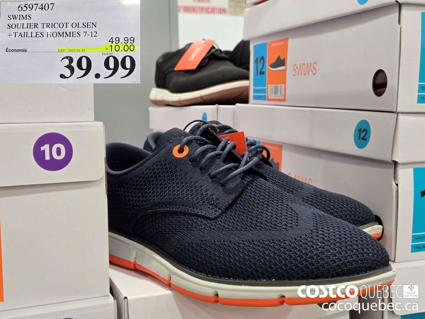 6597407 SWIMS SOULIER TRICOT OLSEN + TAILLES HOMMES 7-12  ($10.00 INSTANT SAVINGS EXPIRES ON 2025-01-19) $39.99