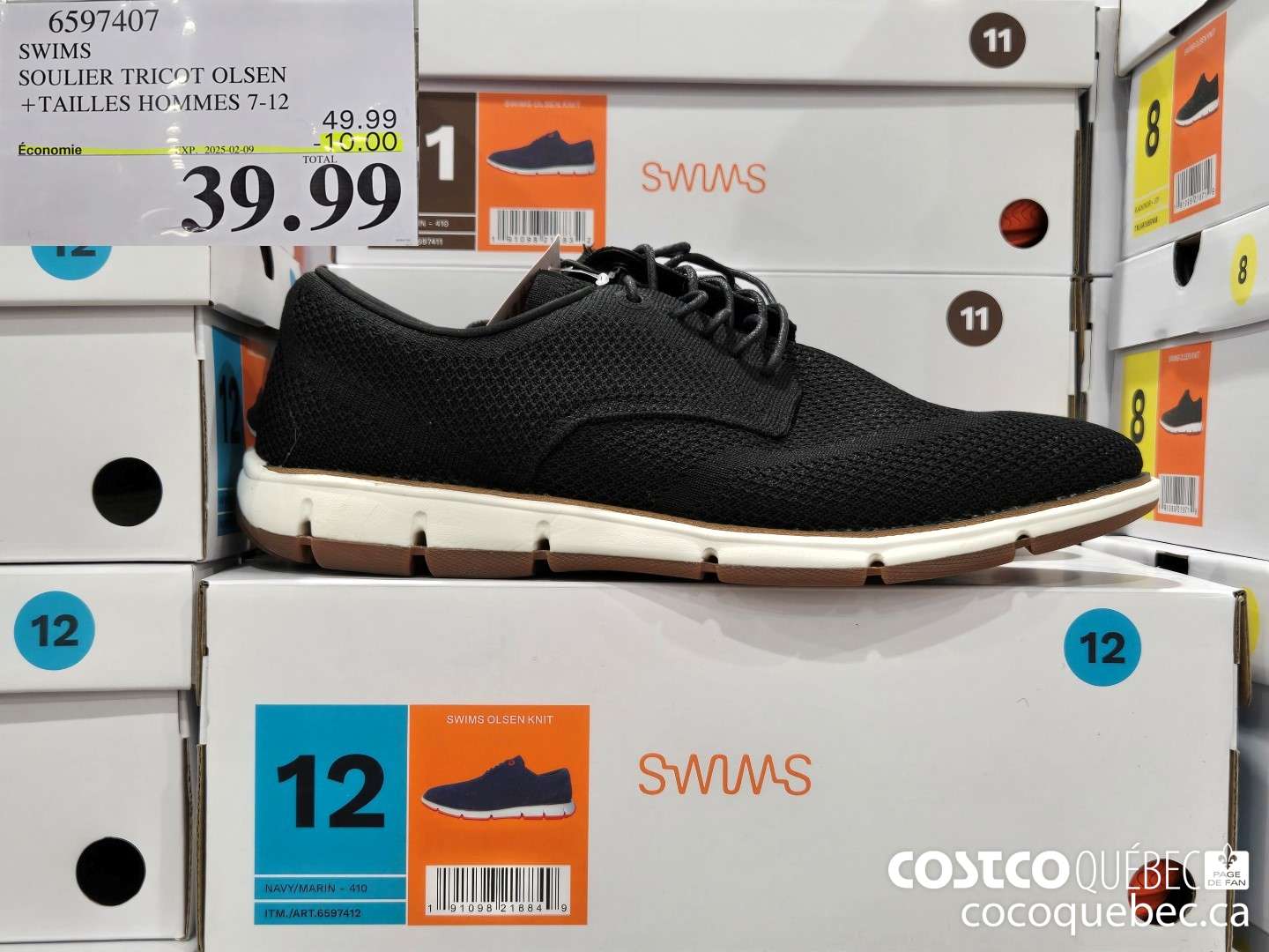 6597407 SWIMS SOULIER TRICOT OLSEN + TAILLES HOMMES 7-12  ($10.00 INSTANT SAVINGS EXPIRES ON 2025-02-09) $39.99