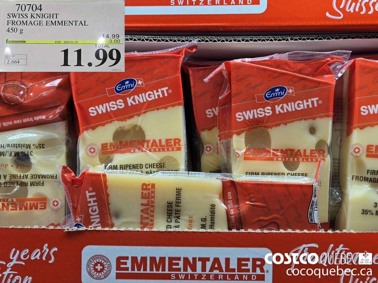 70704 SWISS KNIGHT FROMAGE EMMENTAL 450 g $11.99