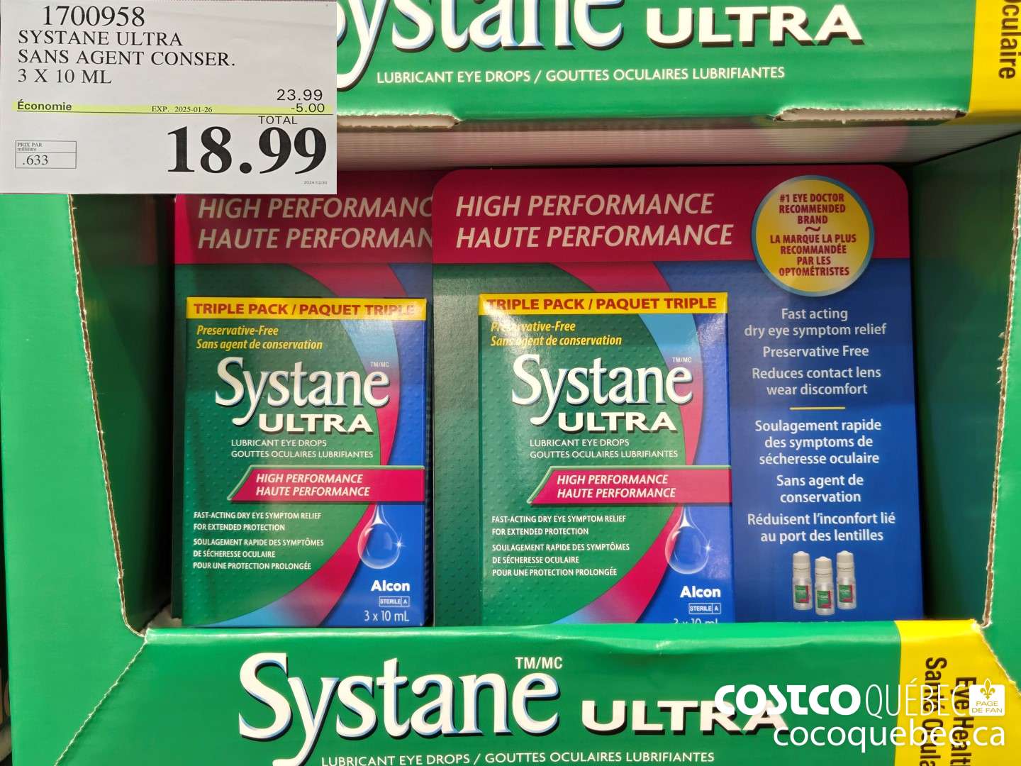 1700958 SYSTANE ULTRA SANS AGENT CONSER. 3 X 10 ML  ($5.00 INSTANT SAVINGS EXPIRES ON 2025-01-26) $18.99
