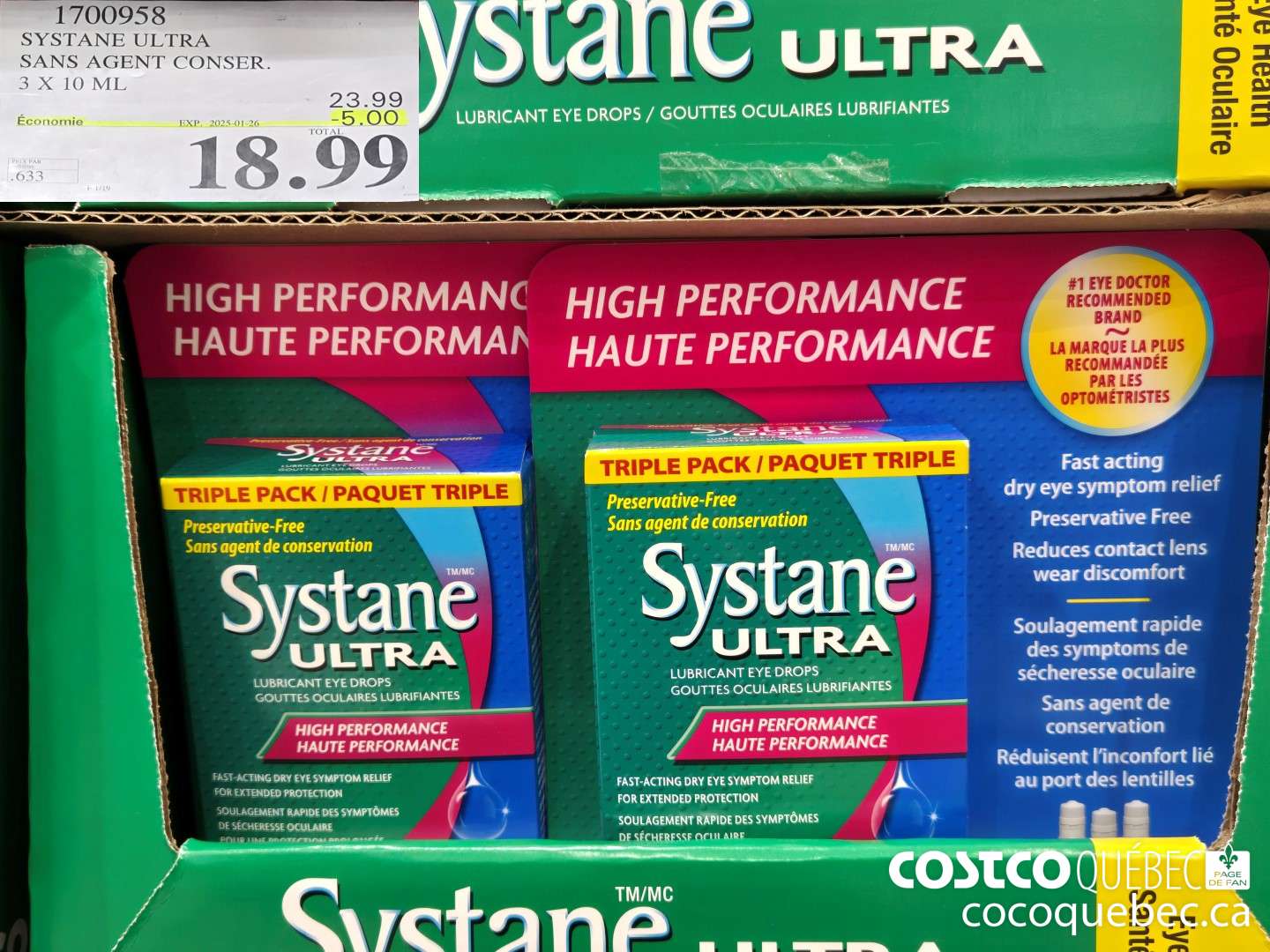1700958 SYSTANE ULTRA SANS AGENT CONSER. 3 X 10 ML  ($5.00 INSTANT SAVINGS EXPIRES ON 2025-01-26) $18.99