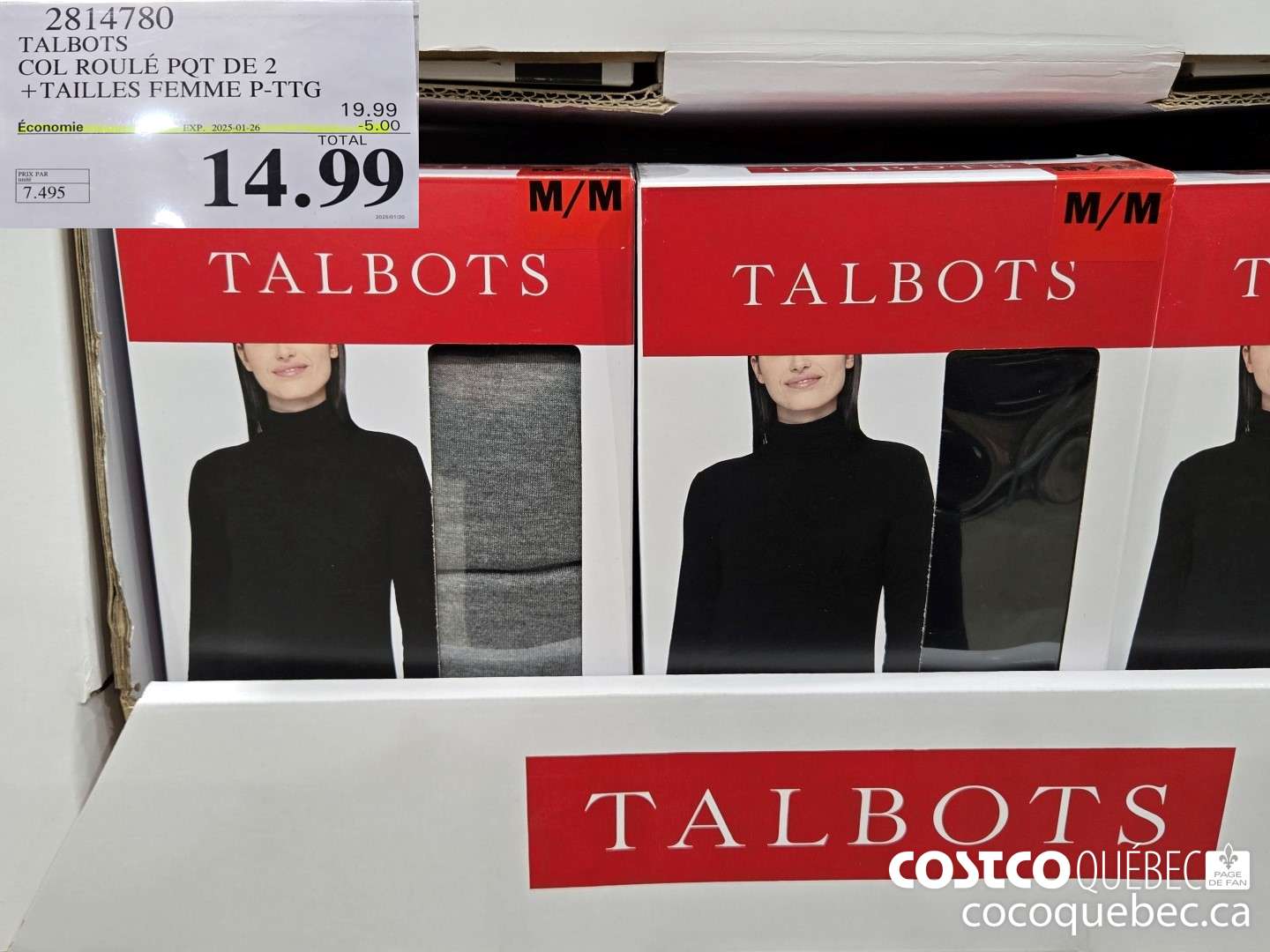 2814780 TALBOTS | COL ROULE POT DE 2 +TAILLES FEMME P-TTG  ($5.00 INSTANT SAVINGS EXPIRES ON 2025-01-26) $14.99