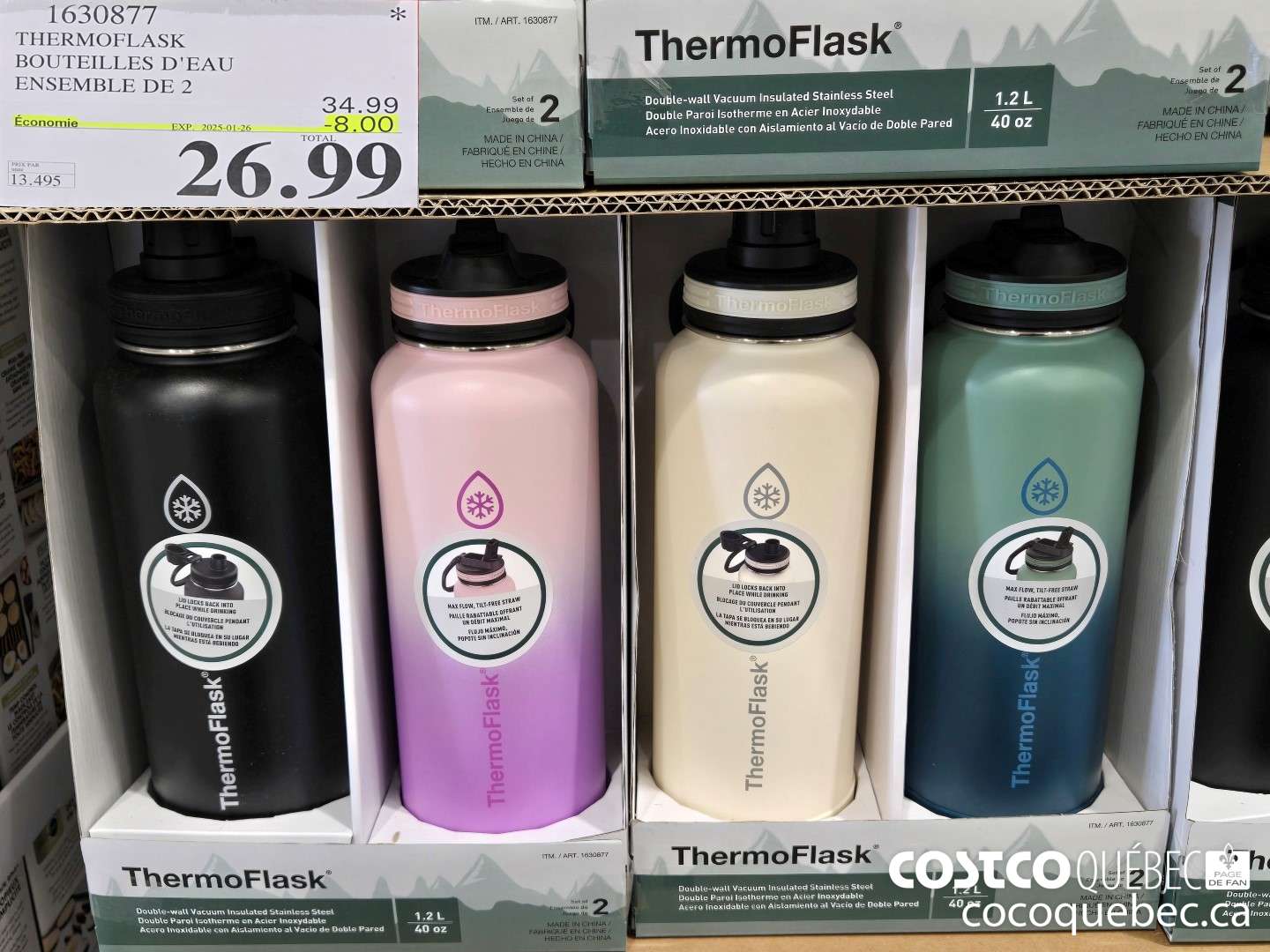 1630877 THERMOFLASK BOUTEILLES D'EAU ENSEMBLE DE 2 ($8.00 INSTANT SAVINGS EXPIRES ON 2025-01-26) $26.99