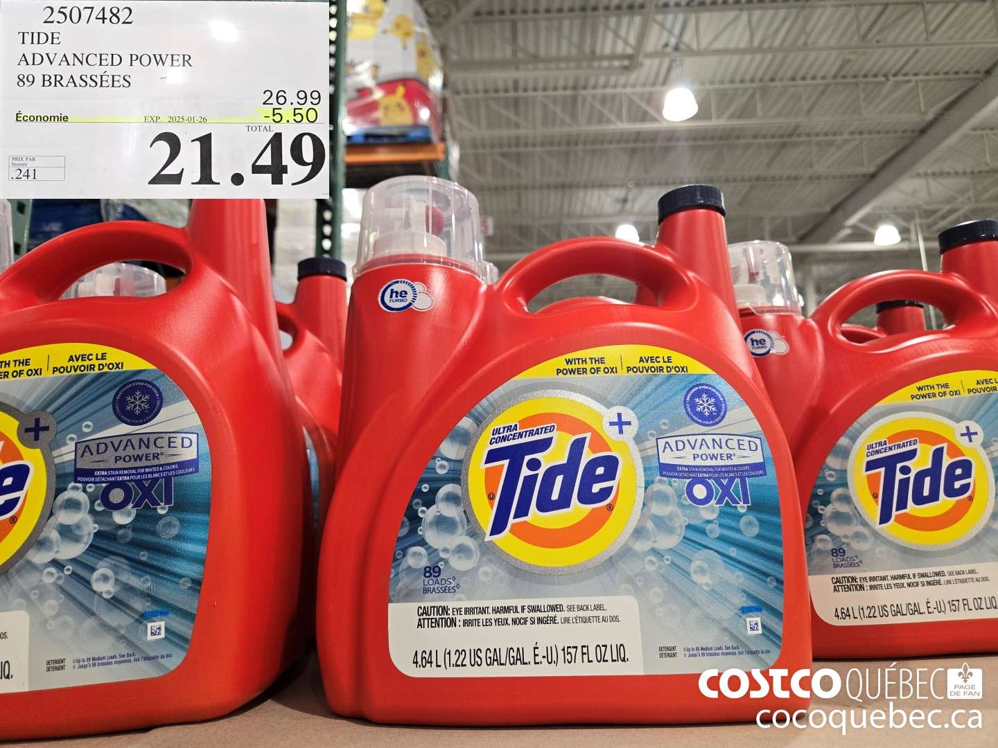 2507482 TIDE ADVANCED POWER 89 BRASSEES  ($5.50 INSTANT SAVINGS EXPIRES ON 2025-01-26) $21.49