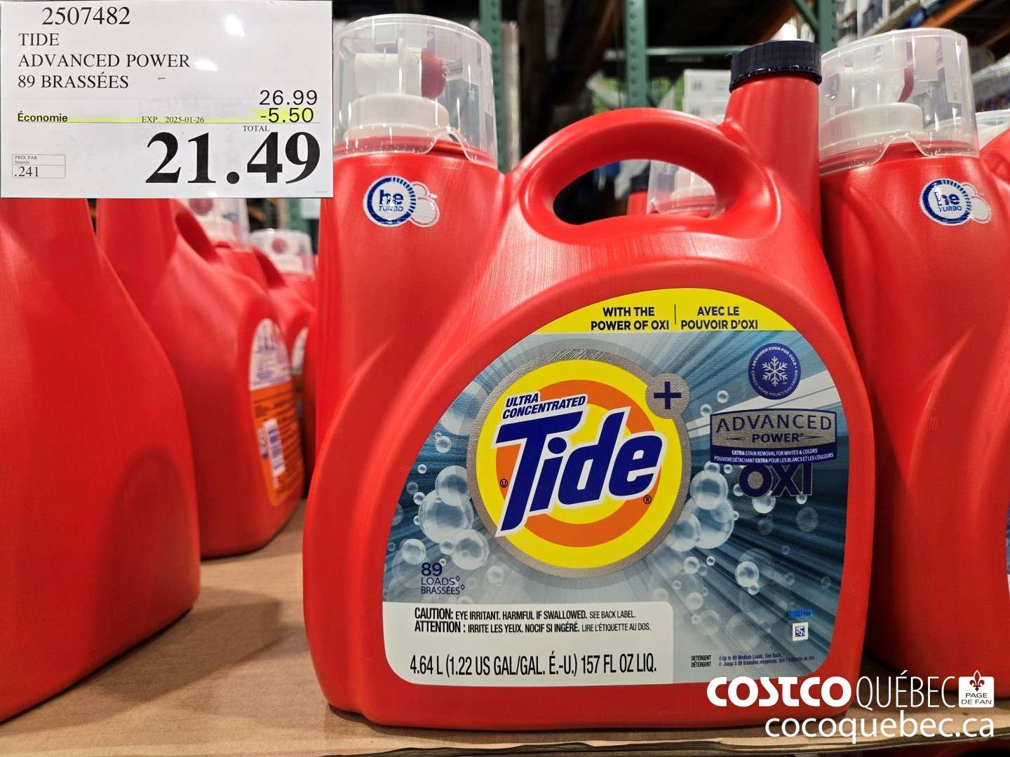 2507482 TIDE ADVANCED POWER 89 BRASSEES  ($5.50 INSTANT SAVINGS EXPIRES ON 2025-01-26) $21.49